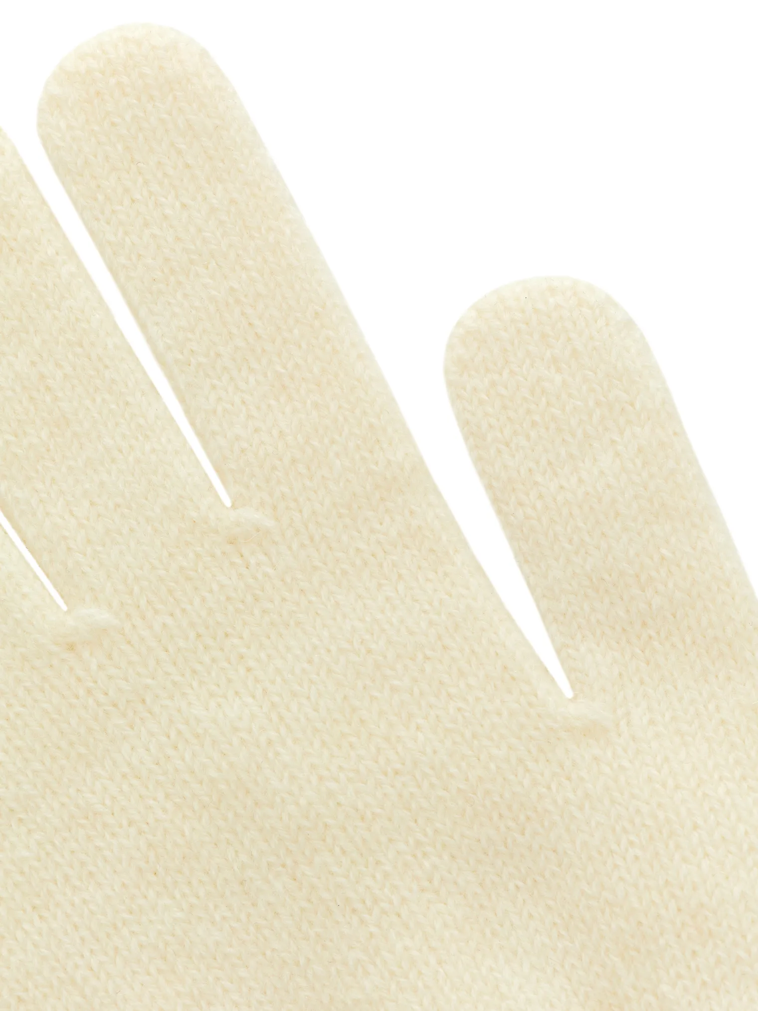 Перчатки из шерсти мериноса молочного цвета фото 2