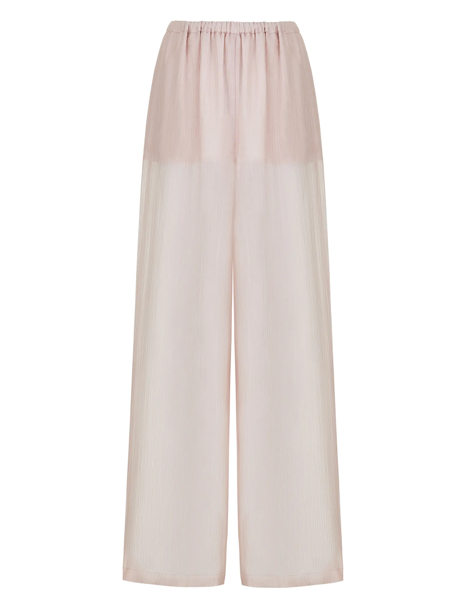 Брюки свободного кроя из жатой ткани пыльно-розового цвета фото 8