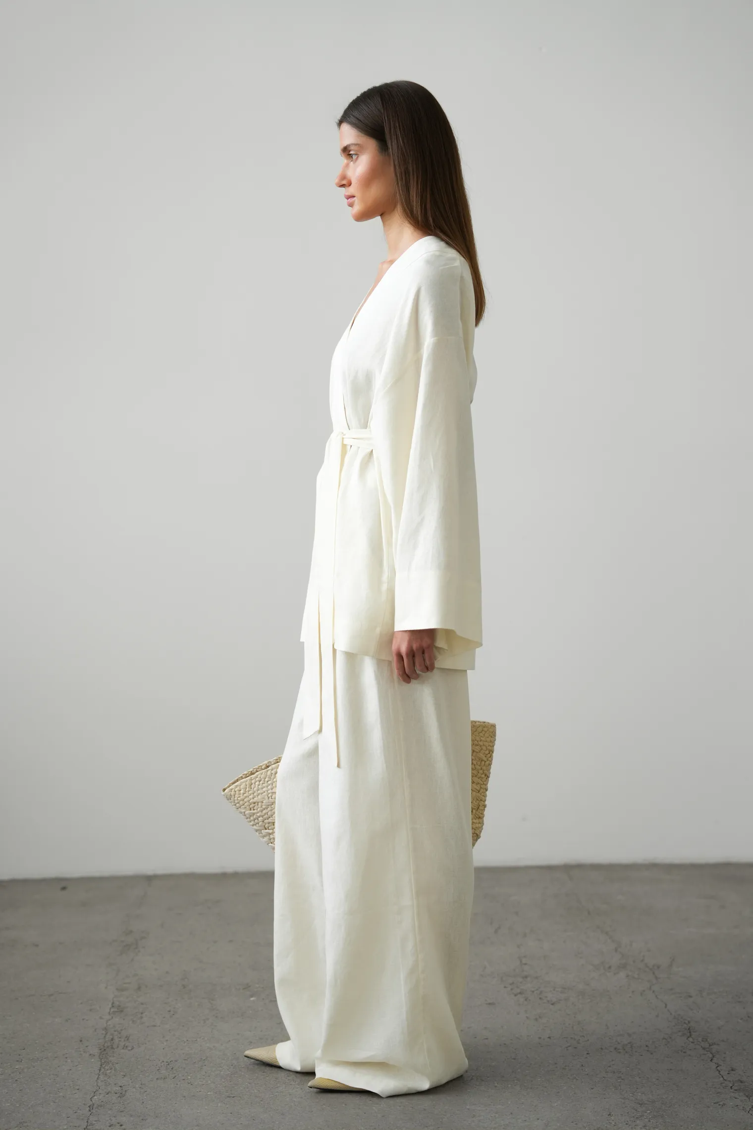 Кимоно с поясом цвета тофу фото 5