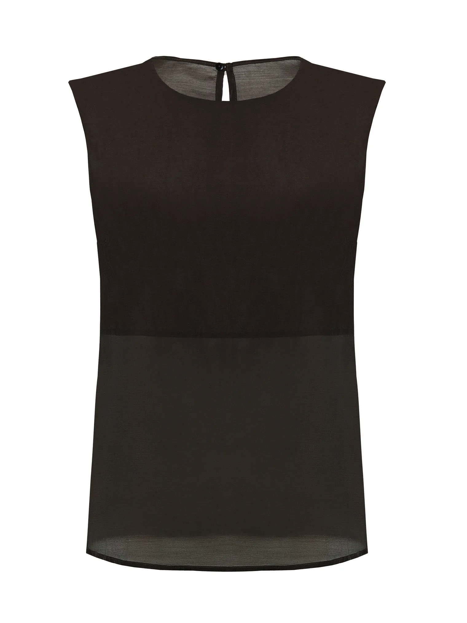 Топ из прозрачной ткани цвета горький шоколад фото 8