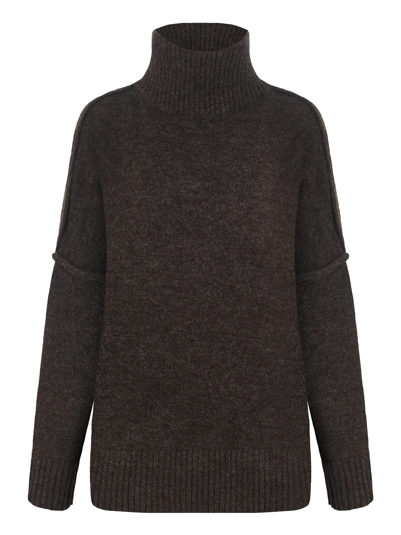 Комплект: джемпер, брюки шоколадного цвета фото 2