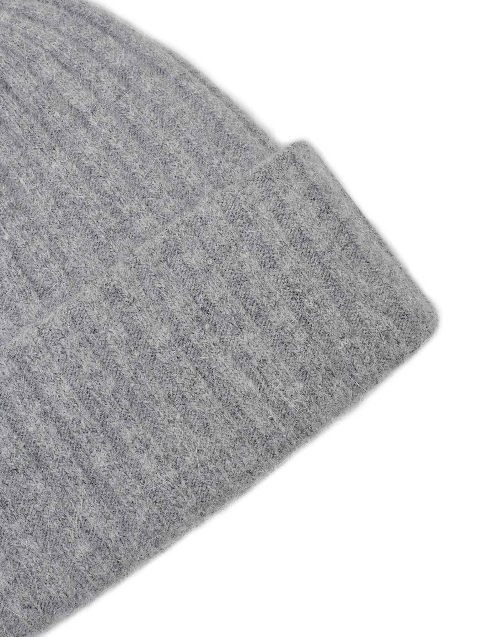 Шапка из ангоры двуслойная серого цвета фото 2