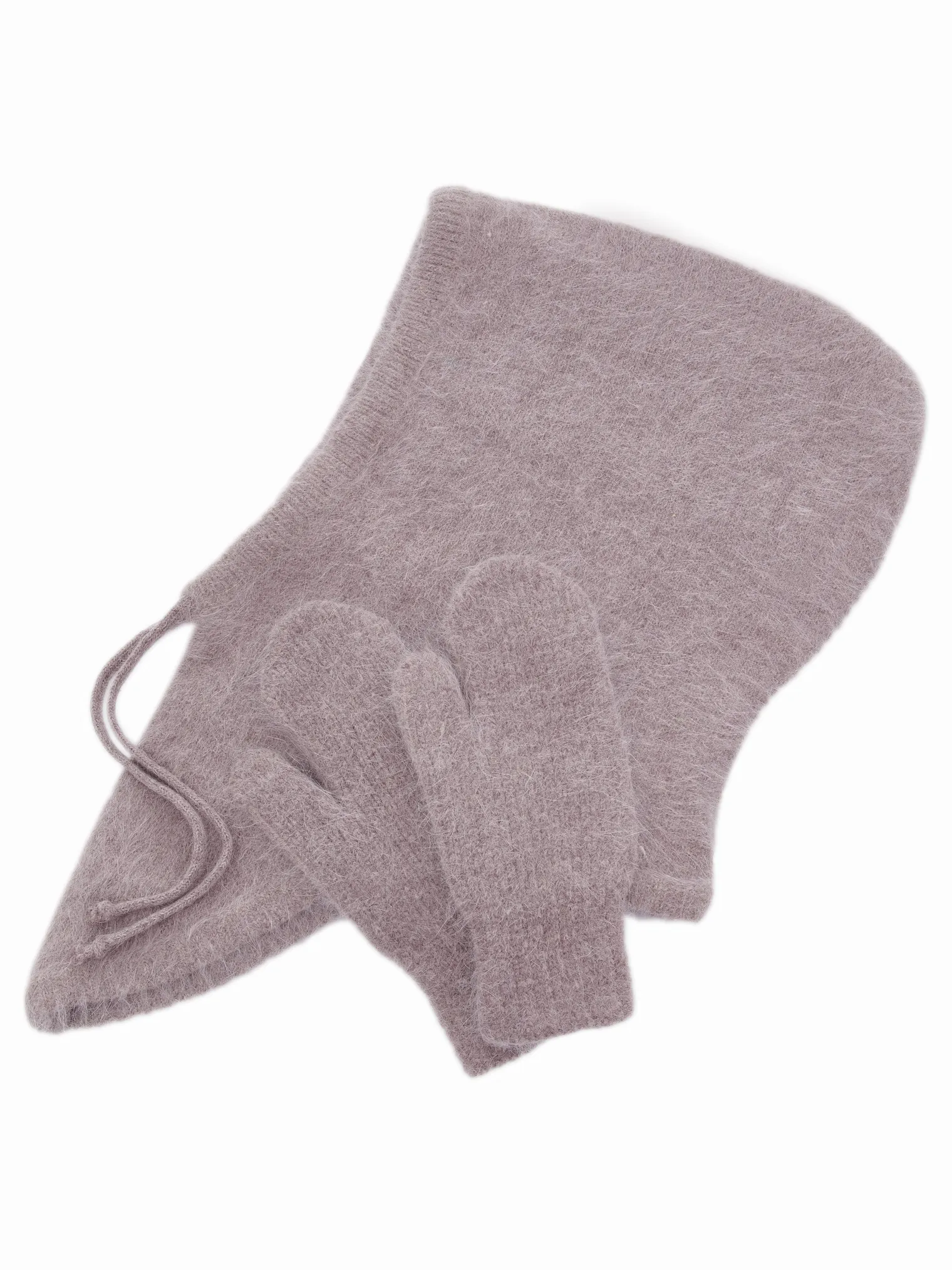 Капор из ангоры кофейного цвета фото 3