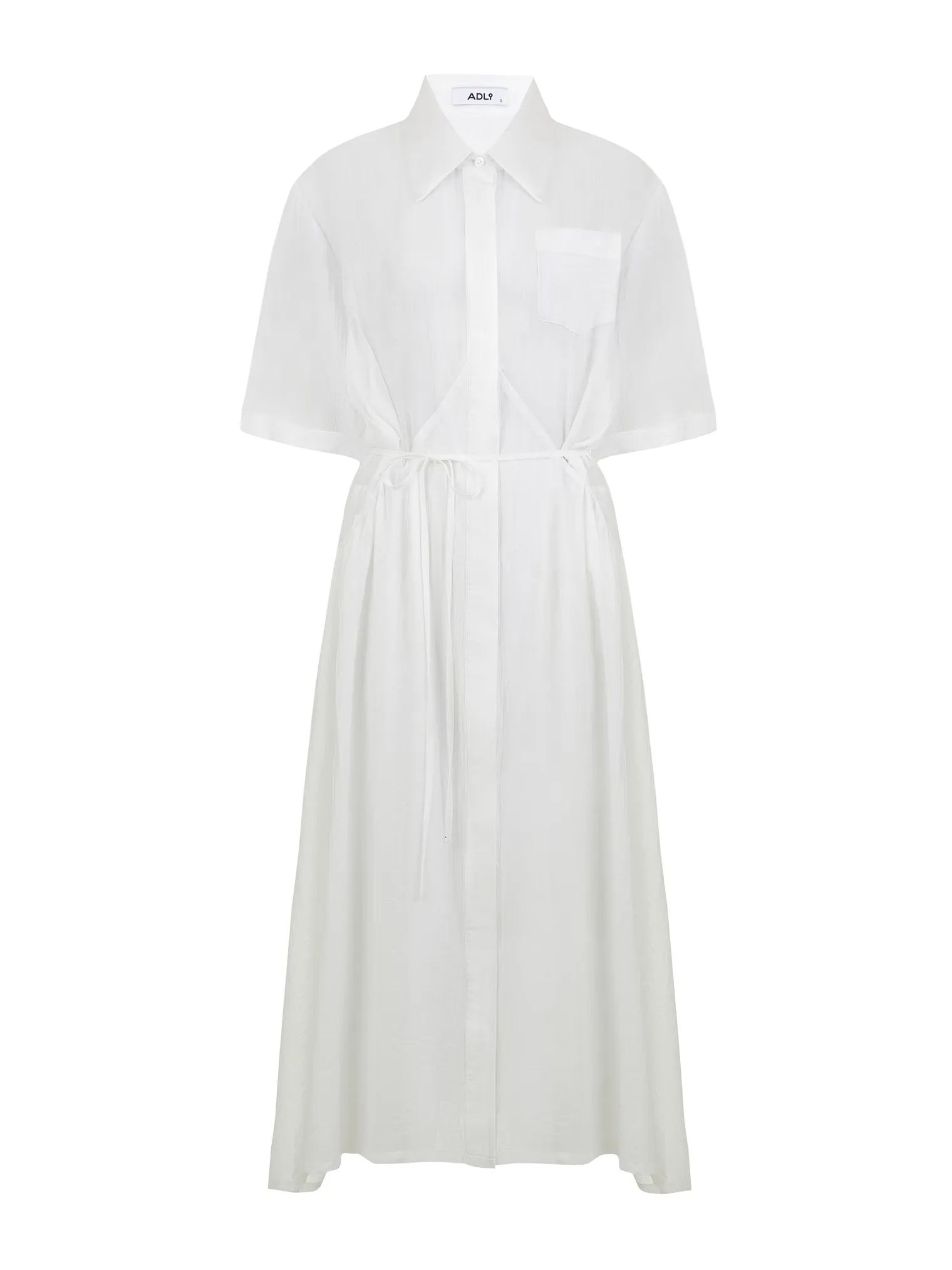 Платье миди из жатой ткани цвета тофу фото 9