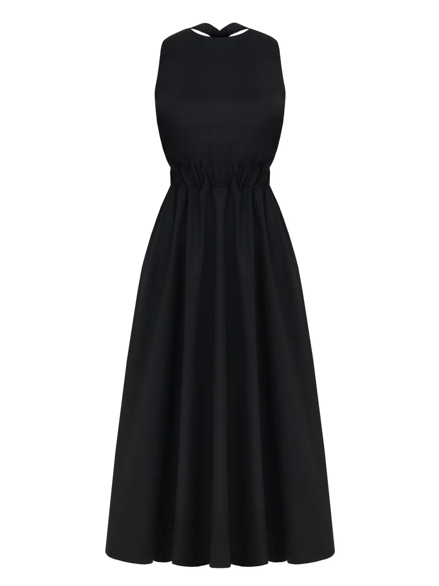 Платье миди с открытой спиной чёрного цвета фото 1