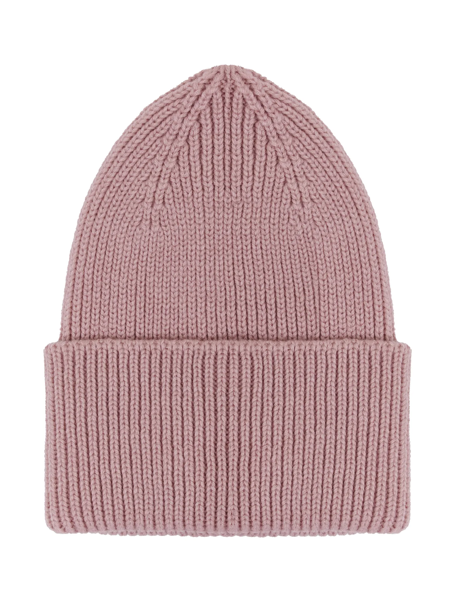 Шапка из шерсти мериноса пыльно-розового цвета фото 1