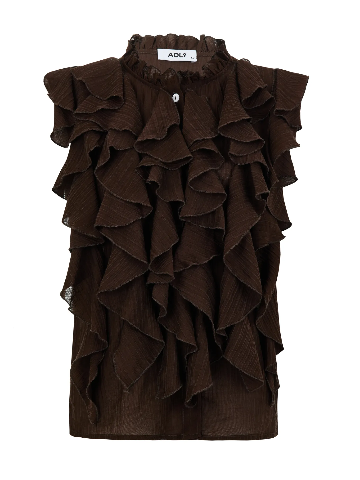 Блуза из жатой ткани цвета горький шоколад фото 9