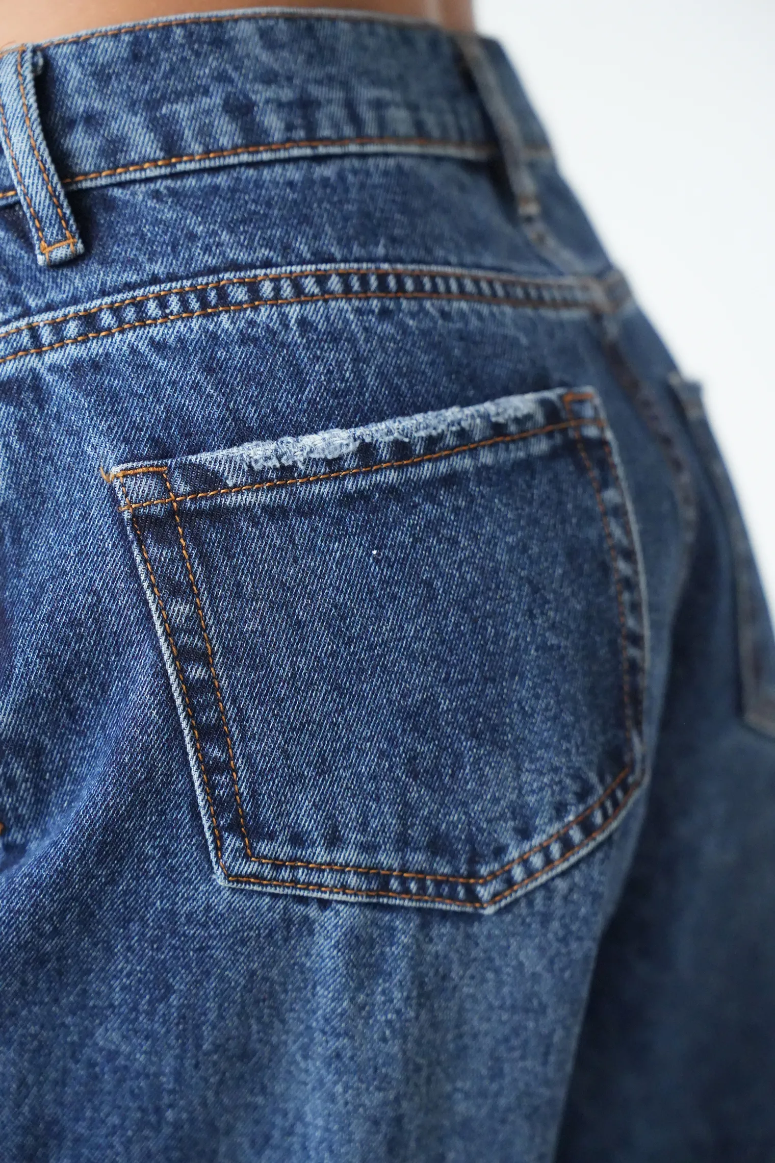 Джинсы свободного кроя в винтажном стиле синего цвета фото 7