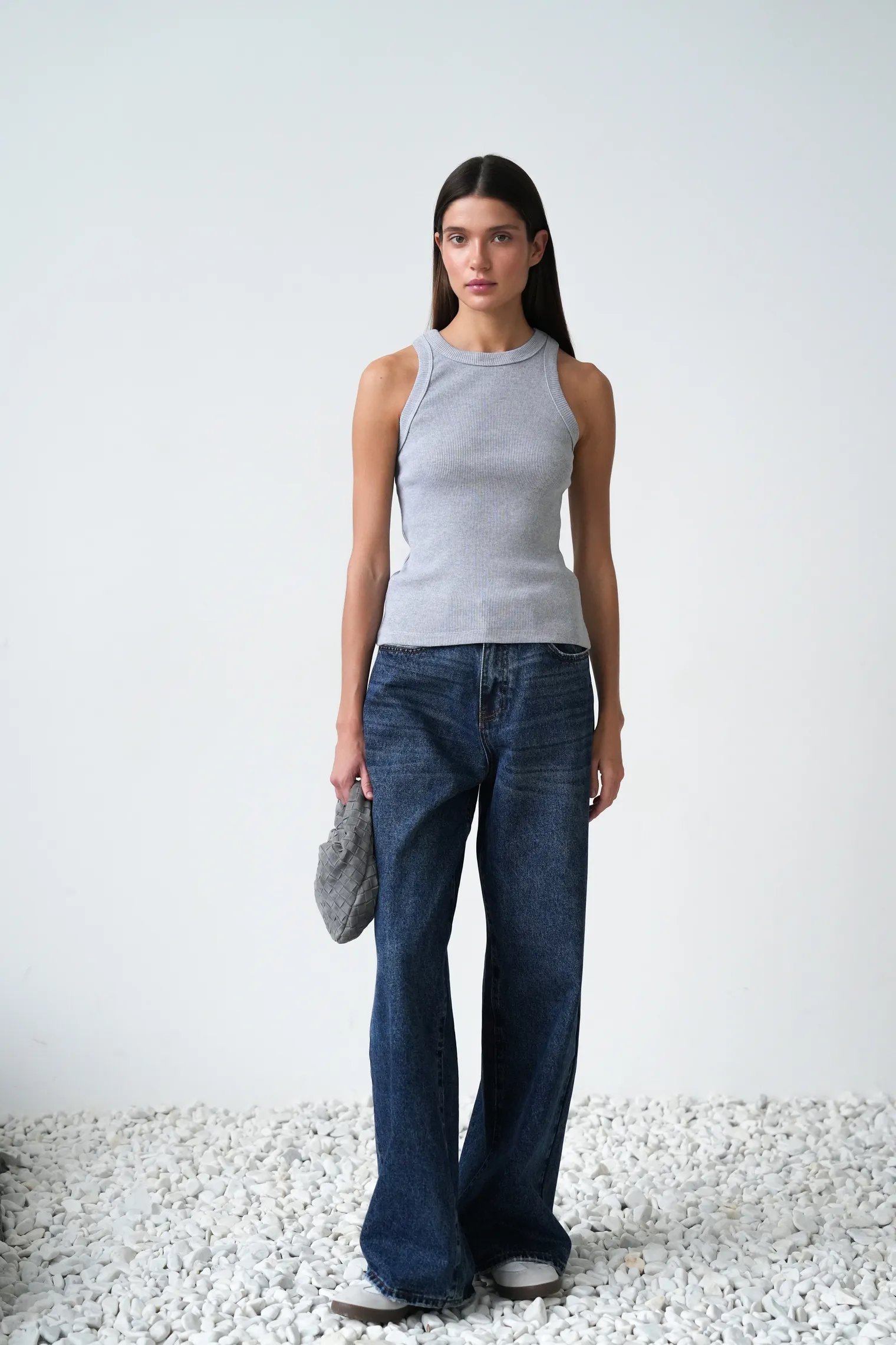 Джинсы свободного кроя в винтажном стиле синего цвета фото 5