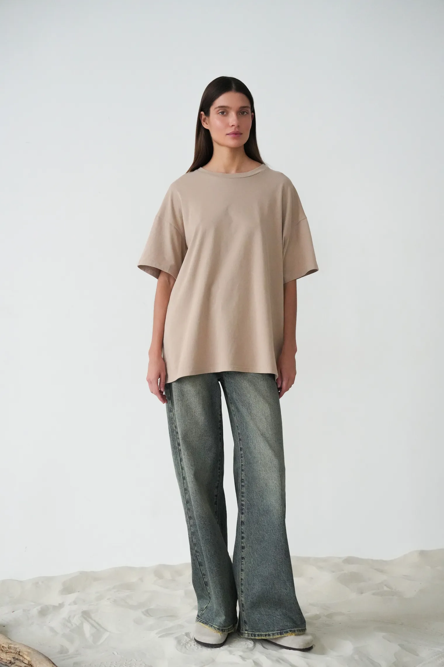 Джинсы свободного кроя в винтажном стиле синего цвета фото 1