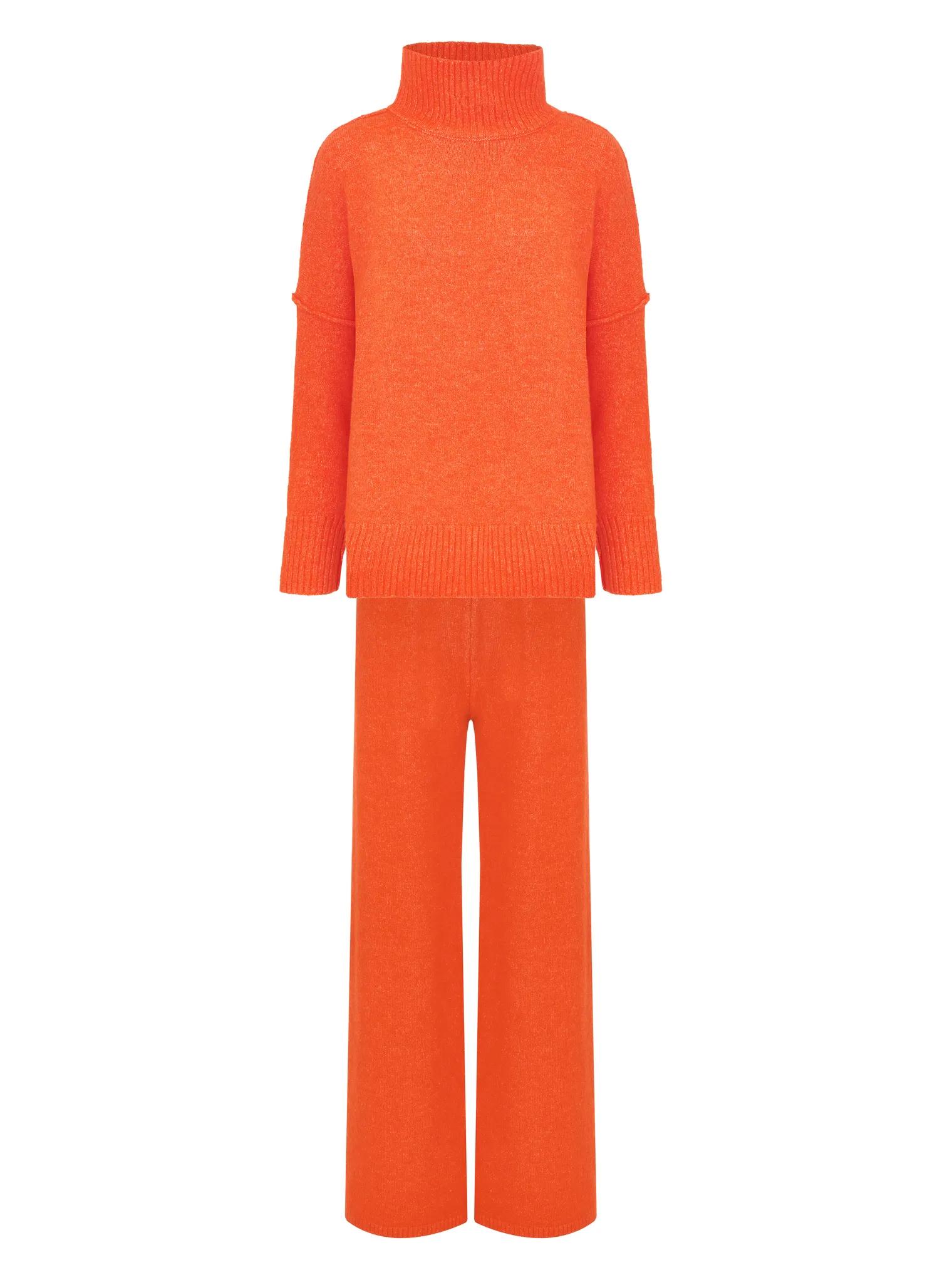 Комплект: джемпер, брюки цвета красный апельсин фото 1