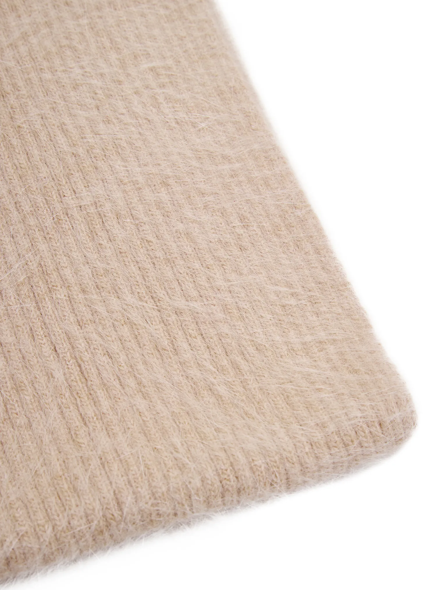 Шарф из ангоры бежевого цвета фото 1