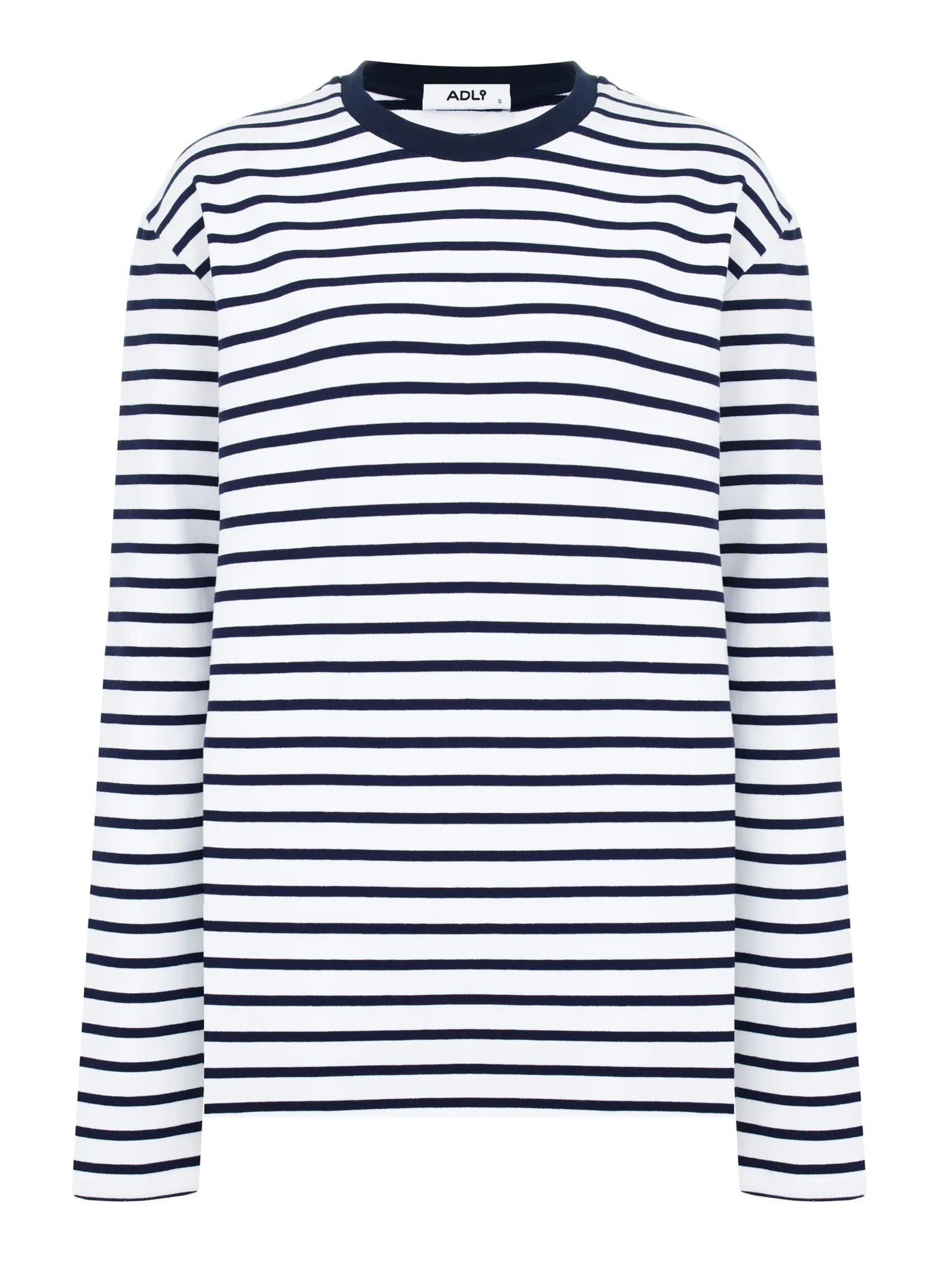 Лонгслив свободного кроя цвет белый/синий в полоску фото 8