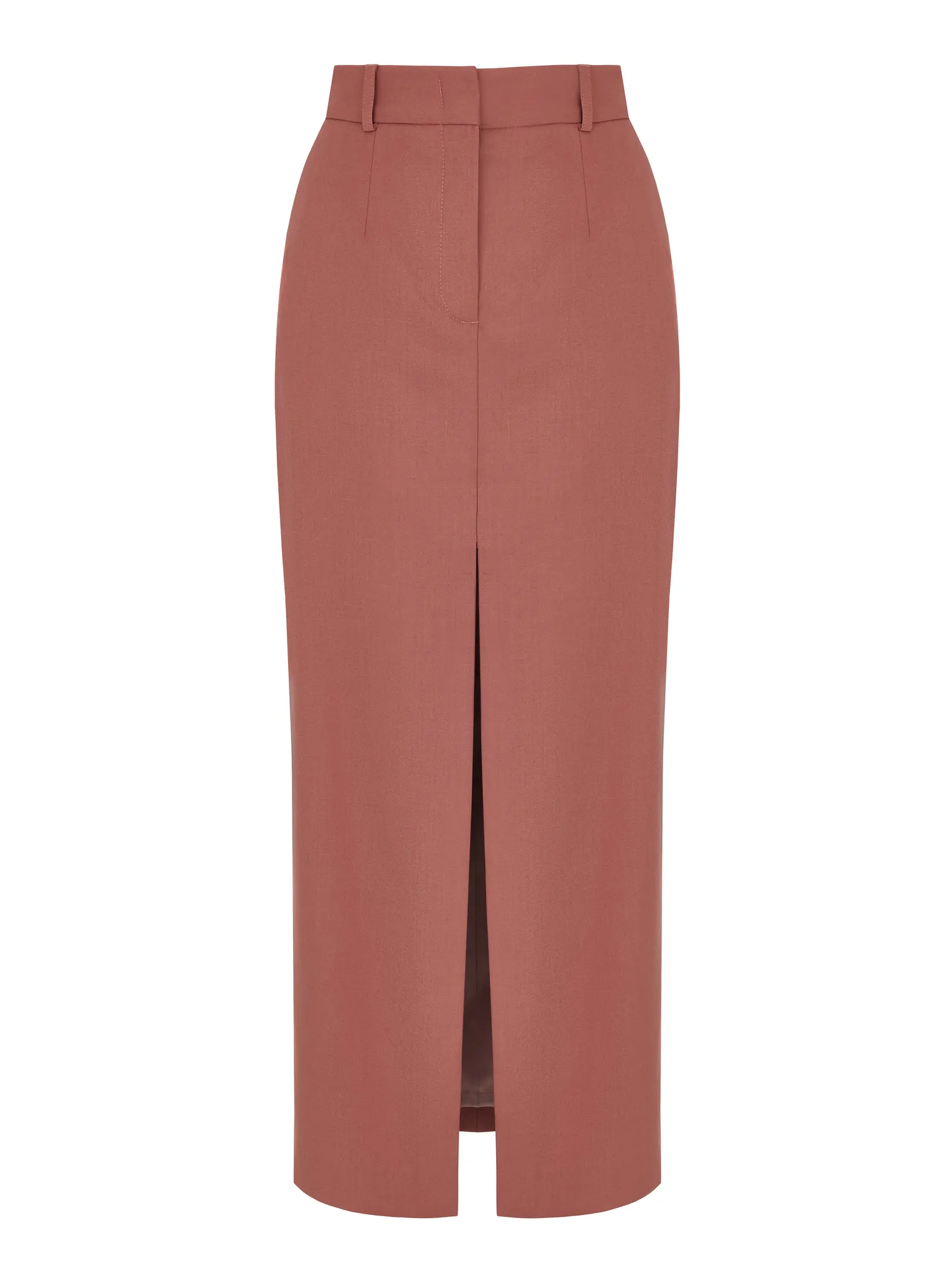 Юбка с разрезом прямого кроя цвета морозная ягода фото 8