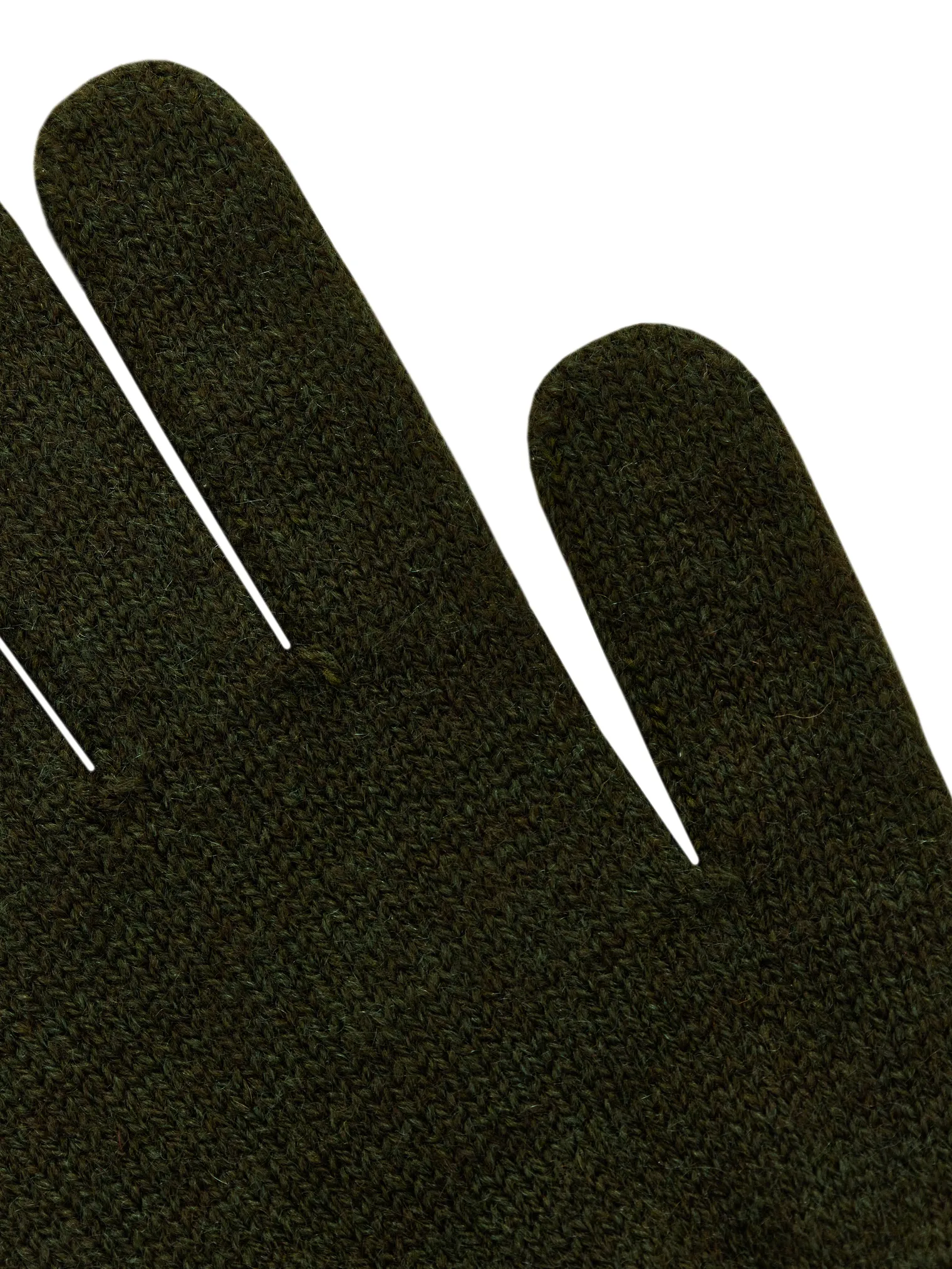 Перчатки из шерсти мериноса цвета хаки фото 2