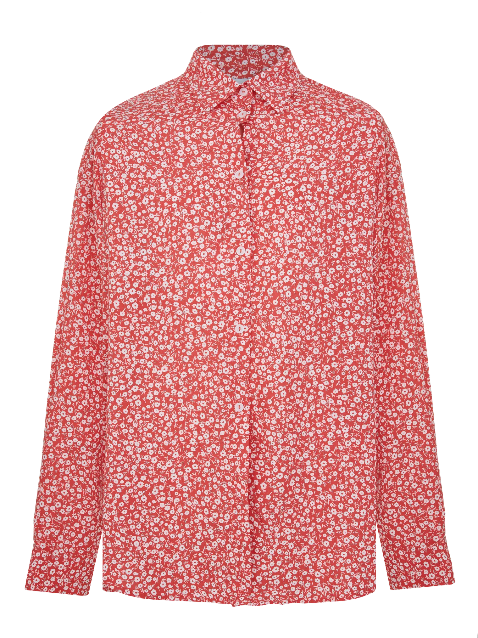 Костюм из хлопка: рубашка, брюки, топ с принтом в цвете красный/белый фото 4