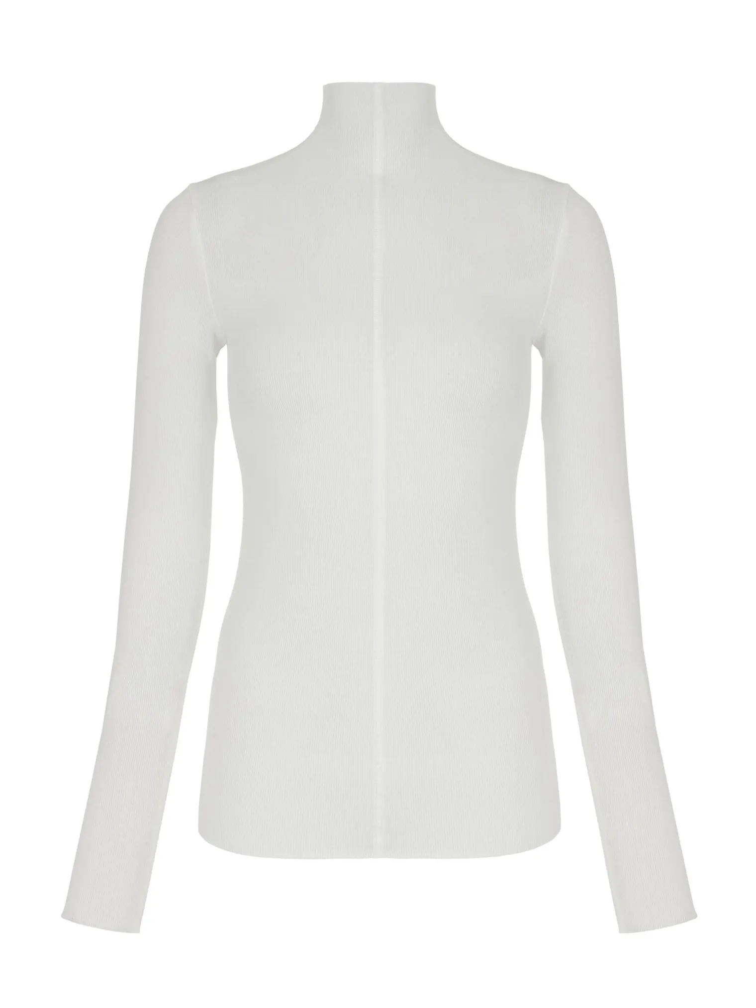 Водолазка в рубчик белого цвета фото 8