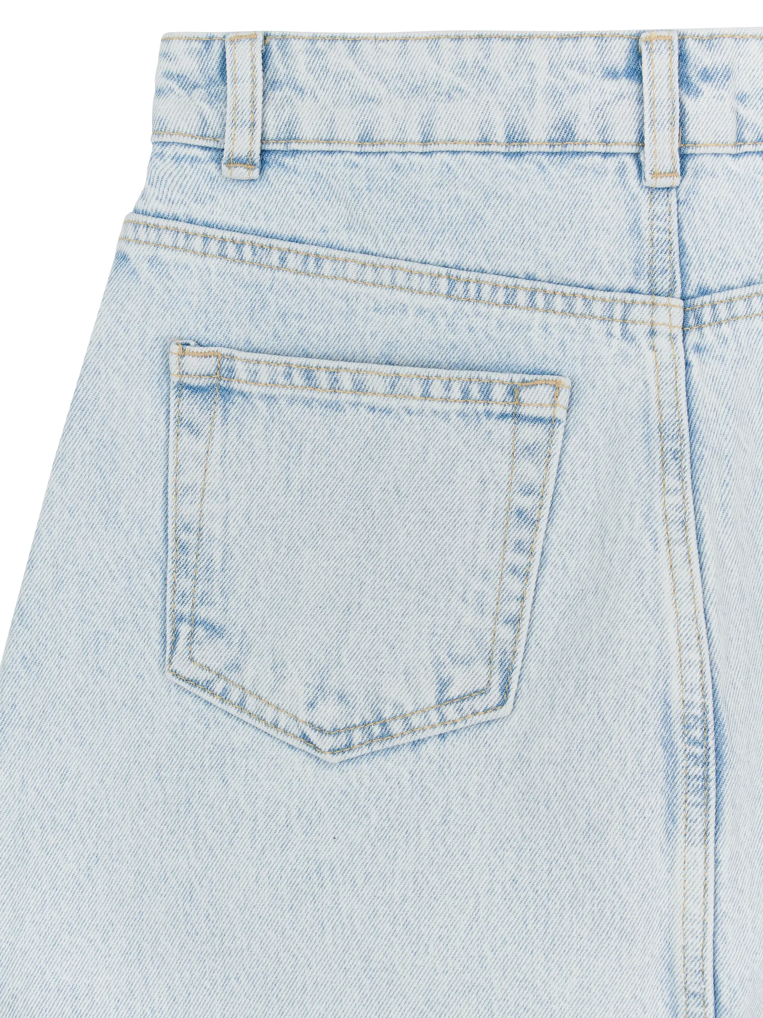 Юбка мини джинсовая в цвете голубая варка фото 2