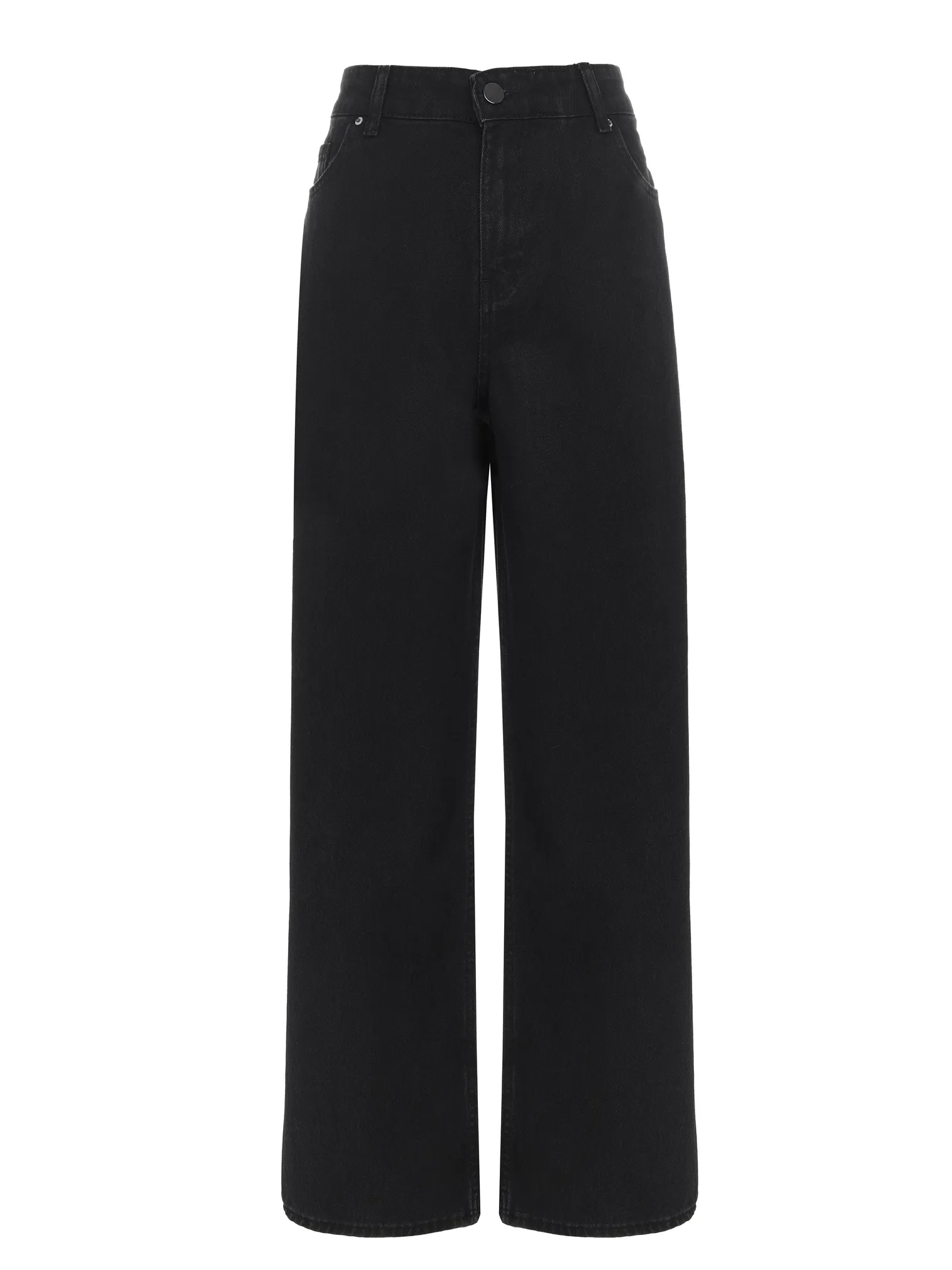 Джинсы широкого кроя с завышенной талией чёрного цвета фото 1