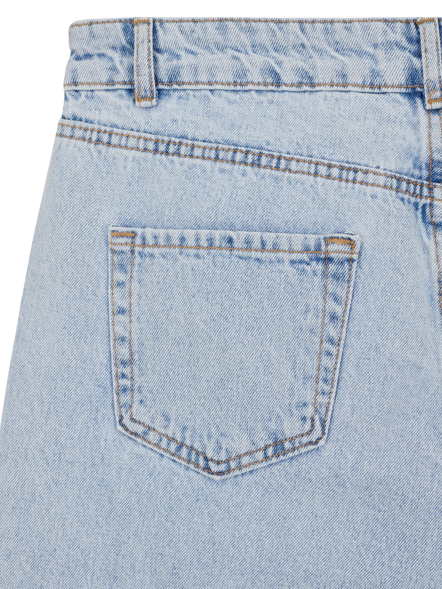 Джинсы широкого кроя с завышенной талией светло-голубого цвета фото 2