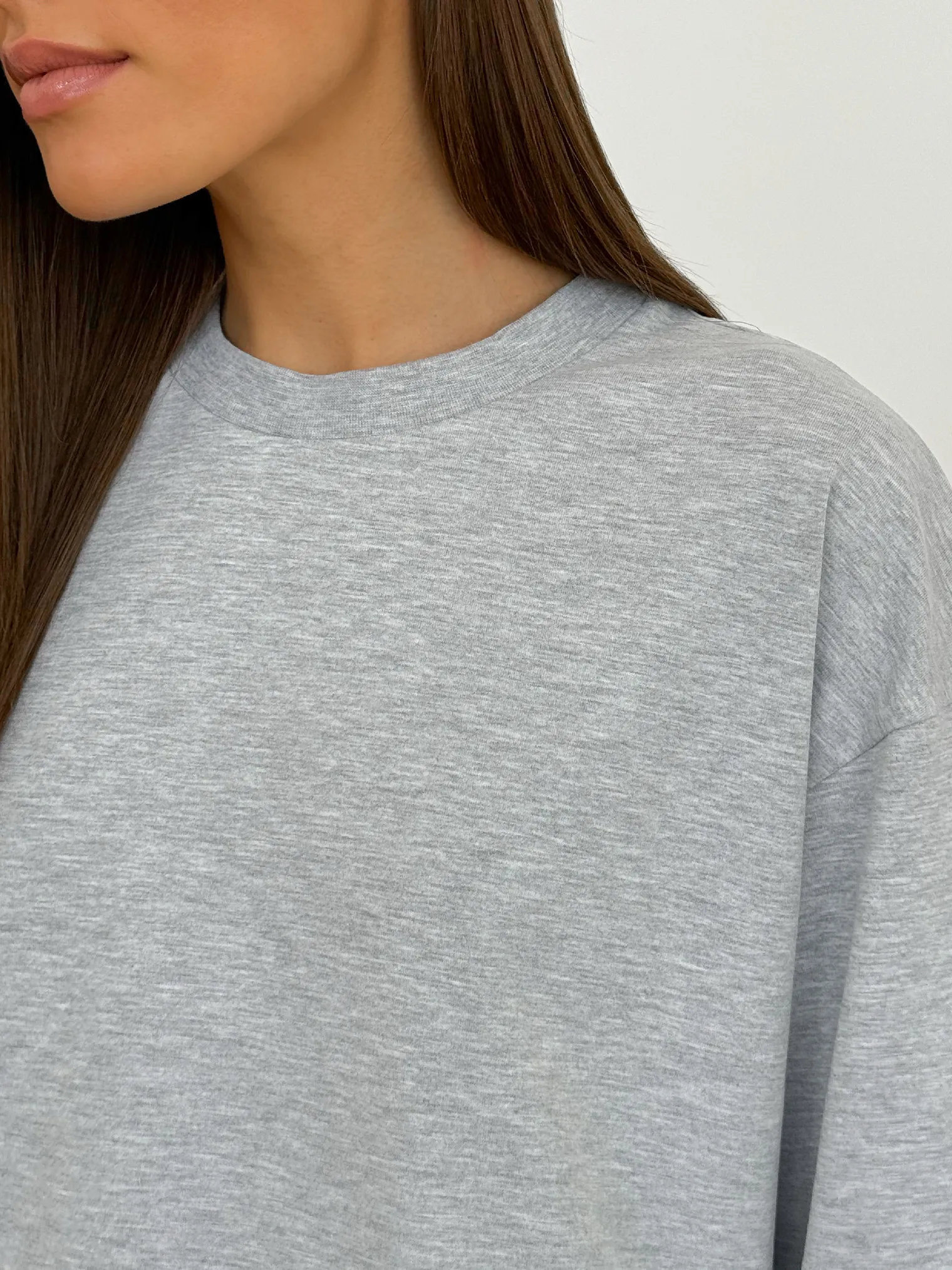 Футболка свободного кроя цвета серый меланж фото 3