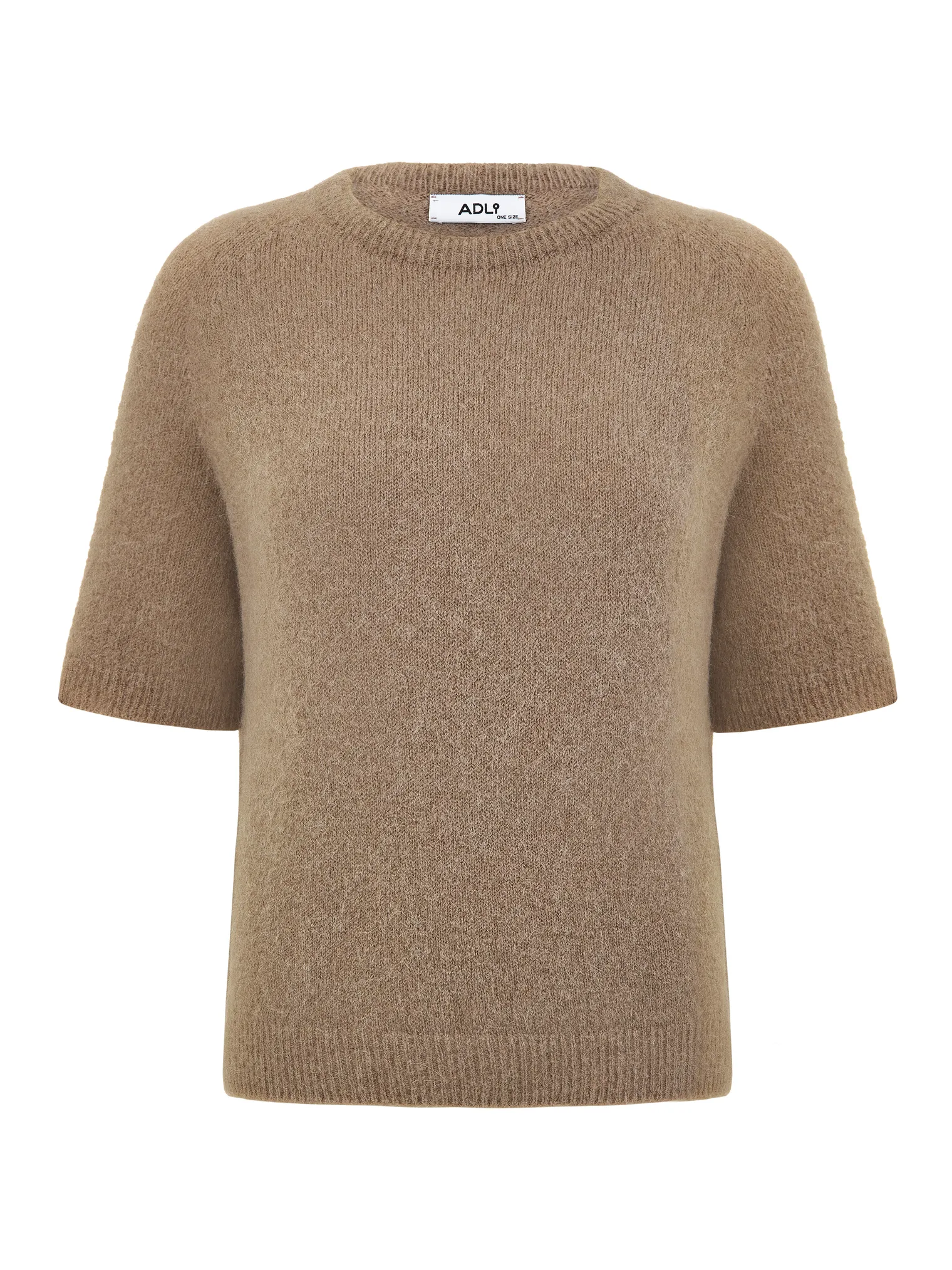 Пуловер мелкой вязки с низким воротником кофейного цвета фото 9