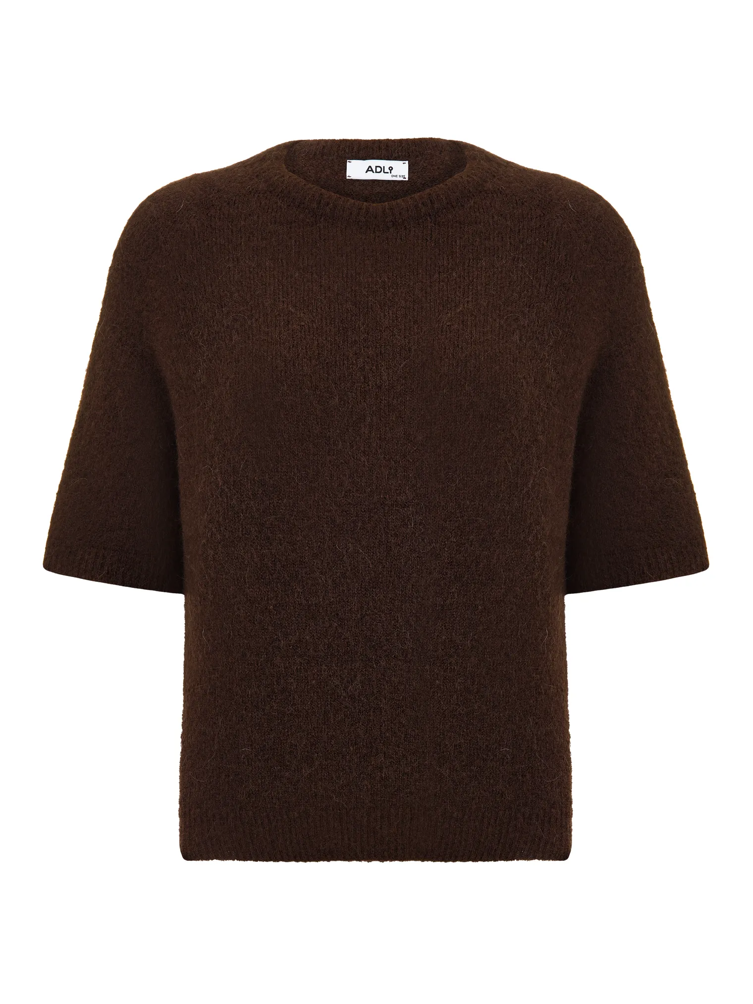 Пуловер мелкой вязки с низким воротником шоколадного цвета фото 8