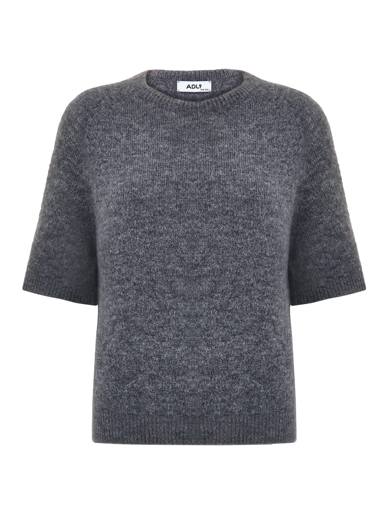 Пуловер мелкой вязки с низким воротником графитового цвета фото 9