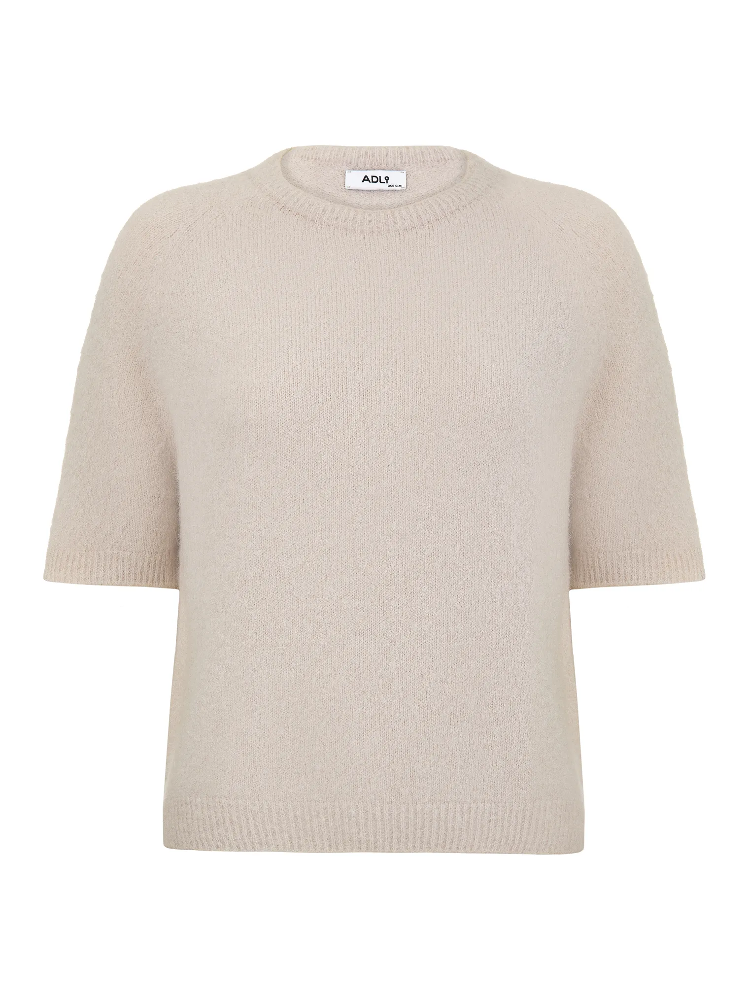 Пуловер мелкой вязки с низким воротником цвета льна фото 8