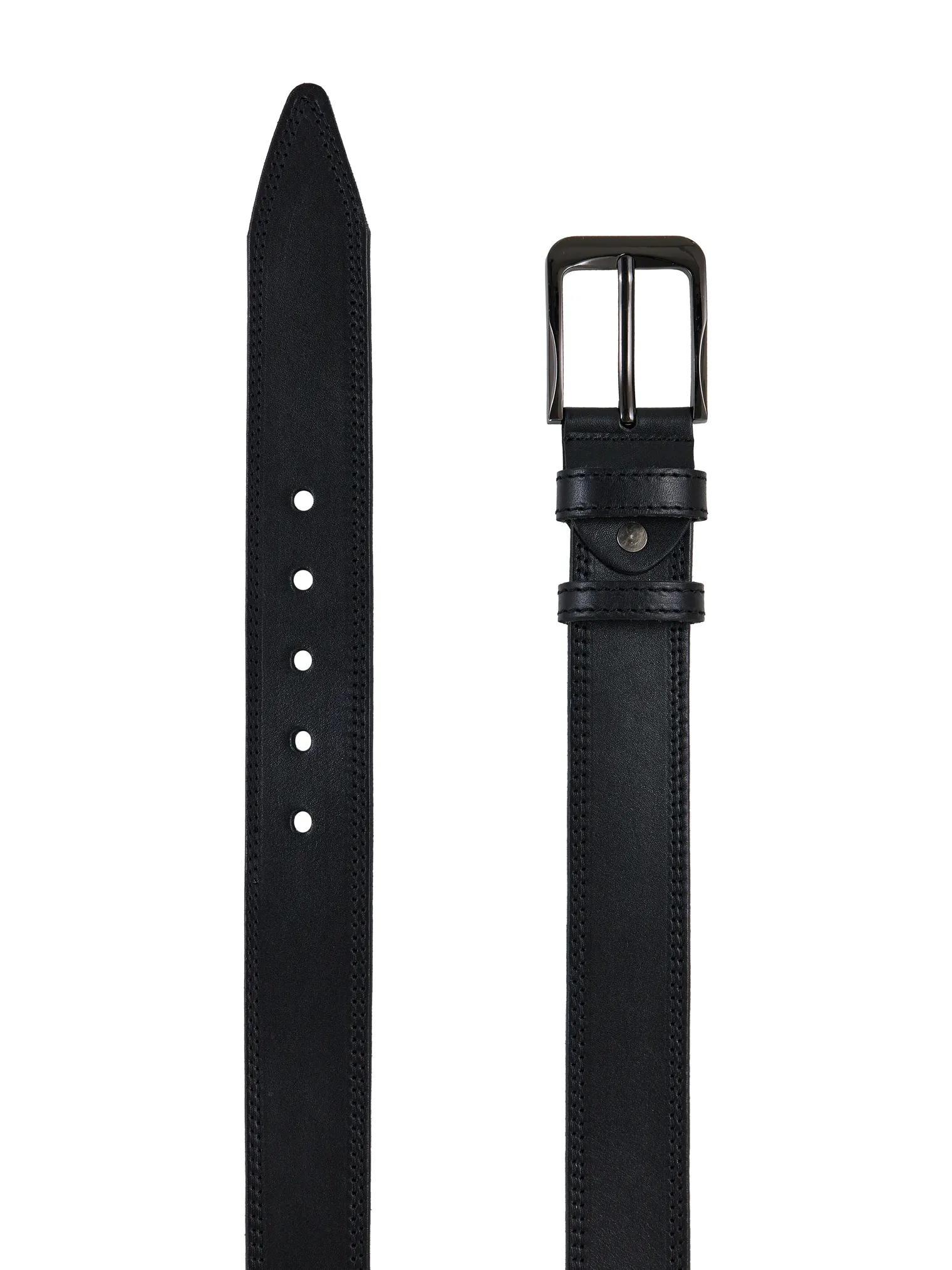 Ремень ручной работы чёрного цвета фото 2