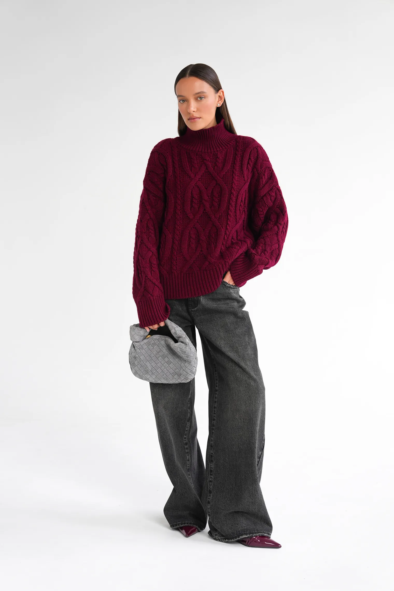 Джинсы свободного кроя в винтажном стиле графитового цвета фото 2