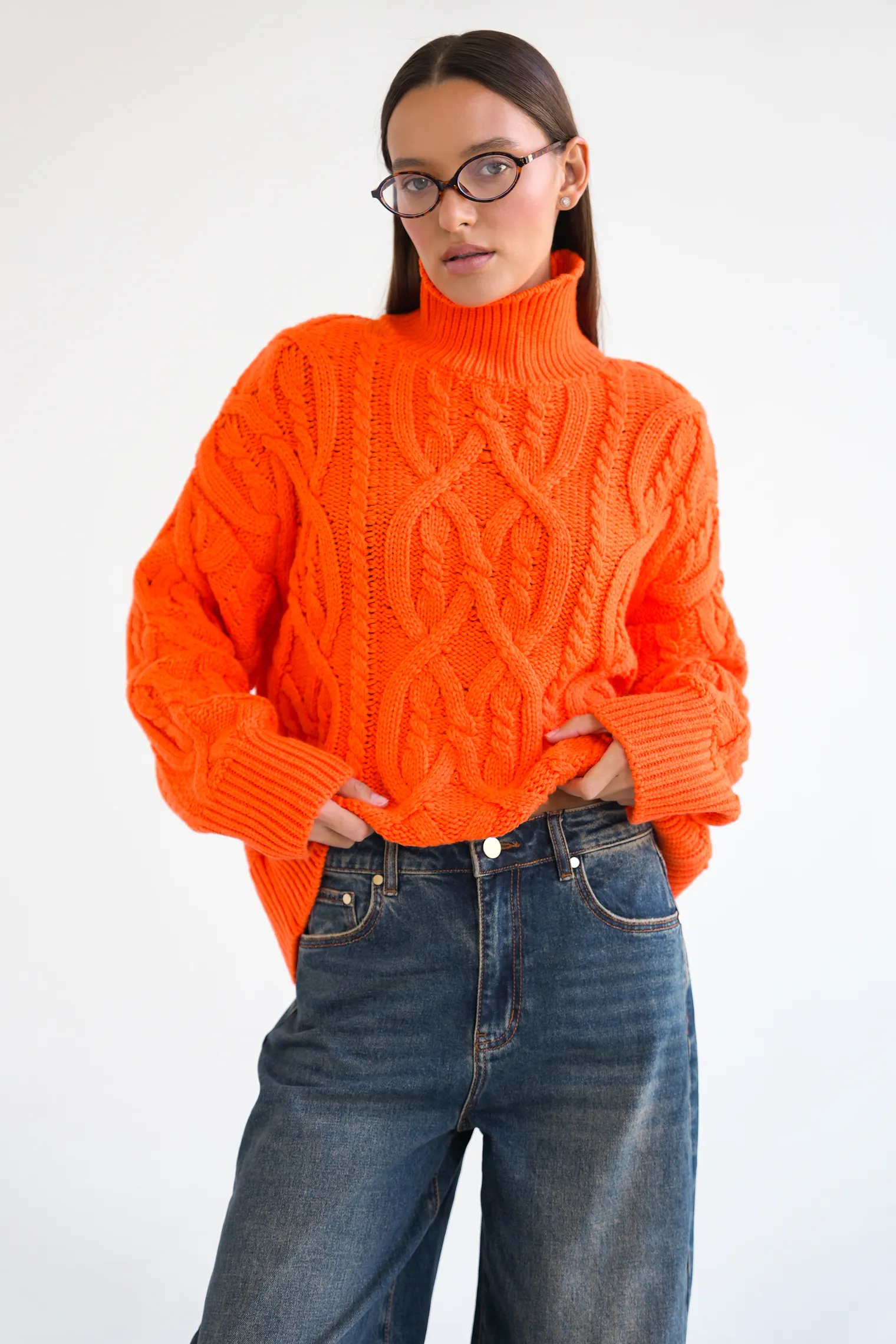 Джинсы свободного кроя в винтажном стиле синего цвета фото 5