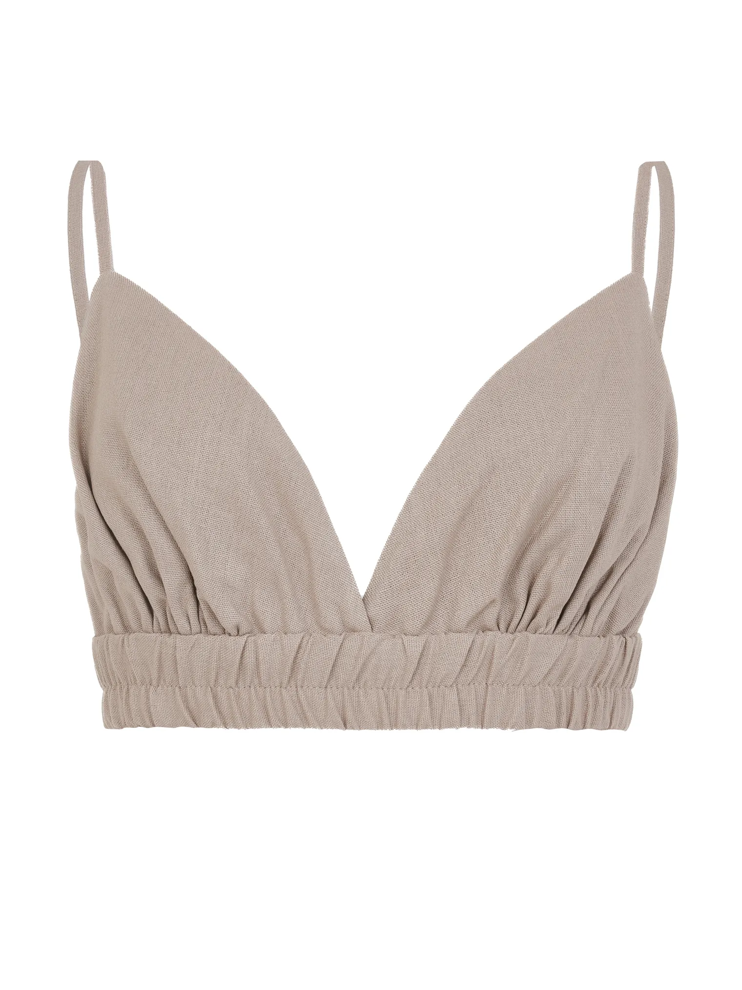 Топ на регулируемых бретелях с завязками цвета нуга фото 1