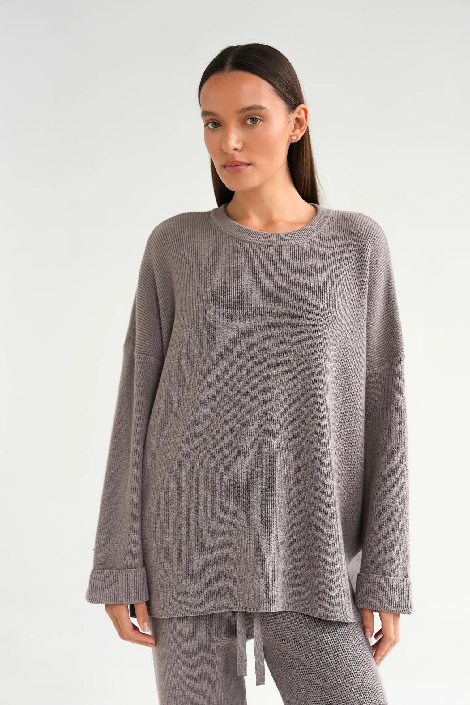 Комплект: джемпер, брюки цвета капучино фото 5