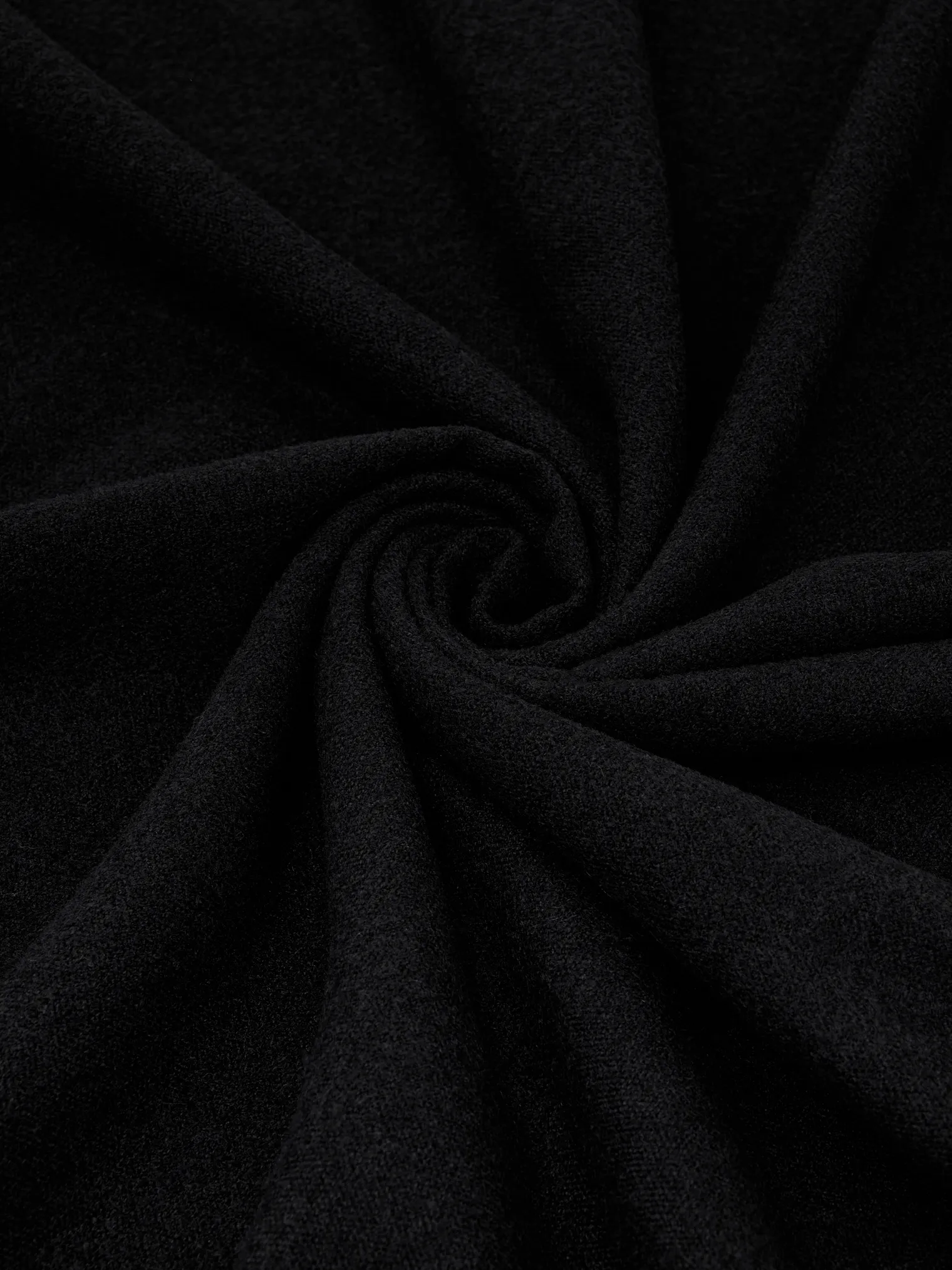 Палантин однотонный из шерсти чёрного цвета фото 1