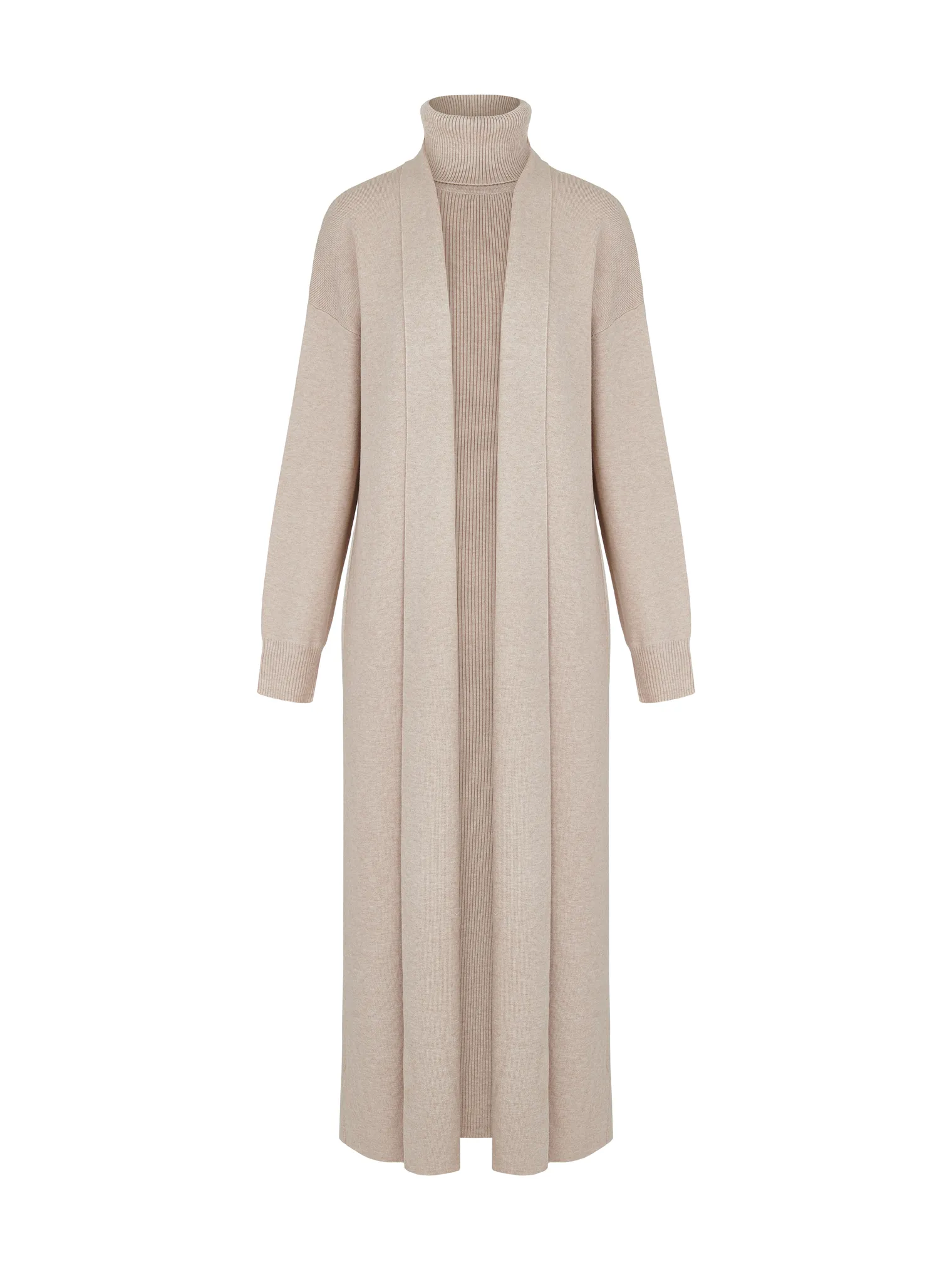 Комплект: платье, кардиган бежевого цвета фото 11