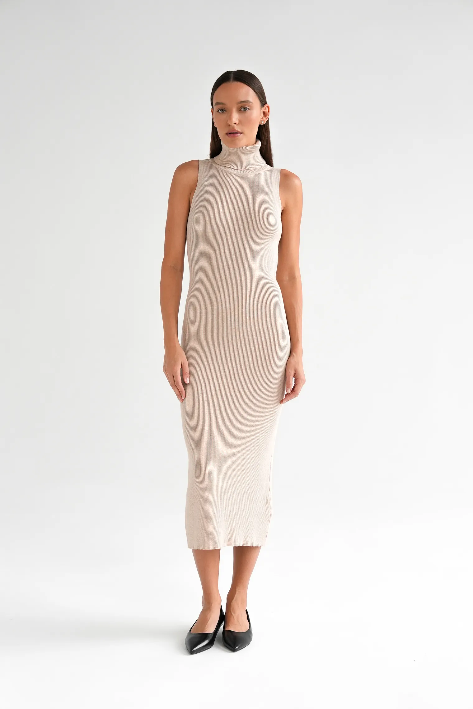 Комплект: платье, кардиган бежевого цвета фото 3