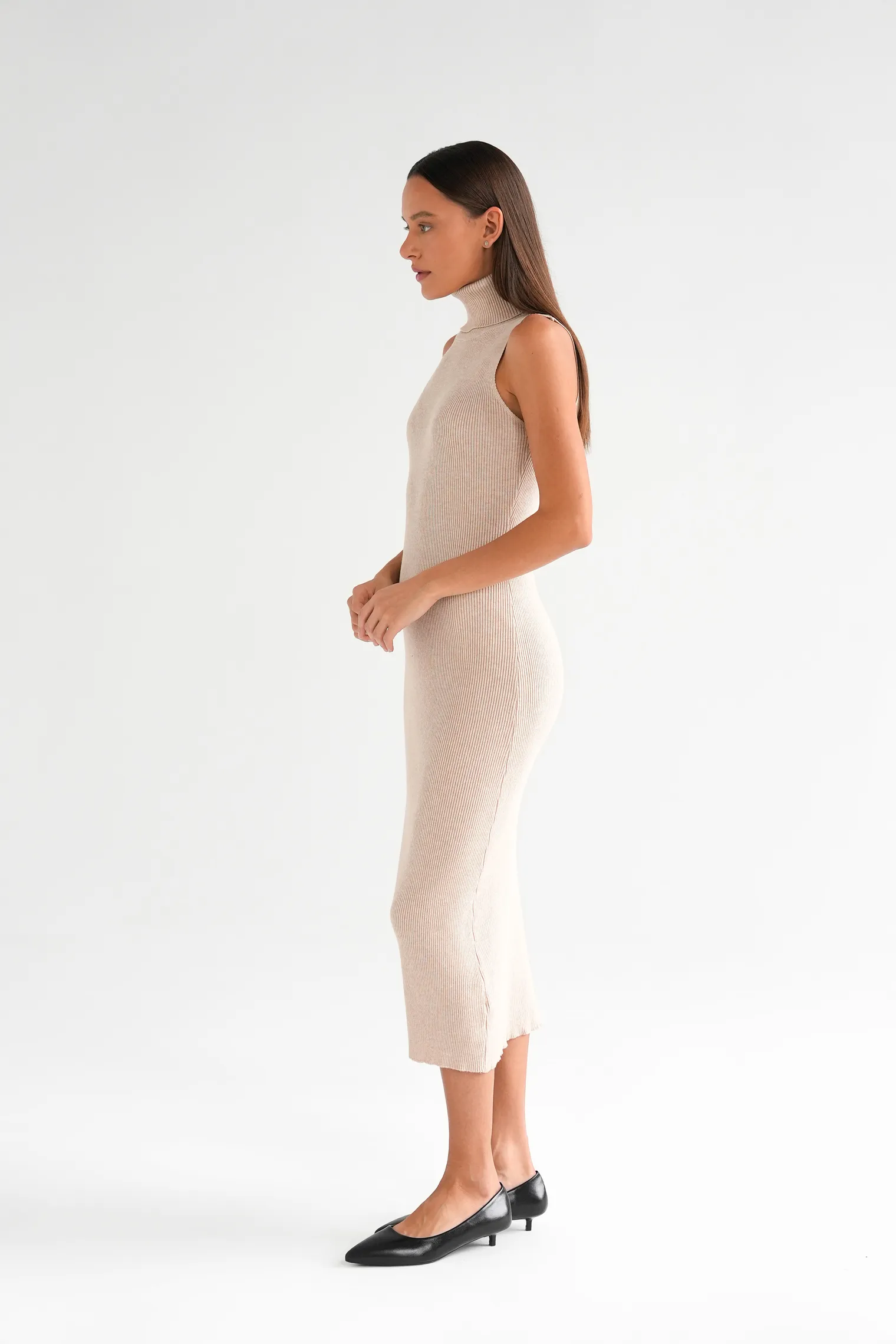 Комплект: платье, кардиган бежевого цвета фото 7