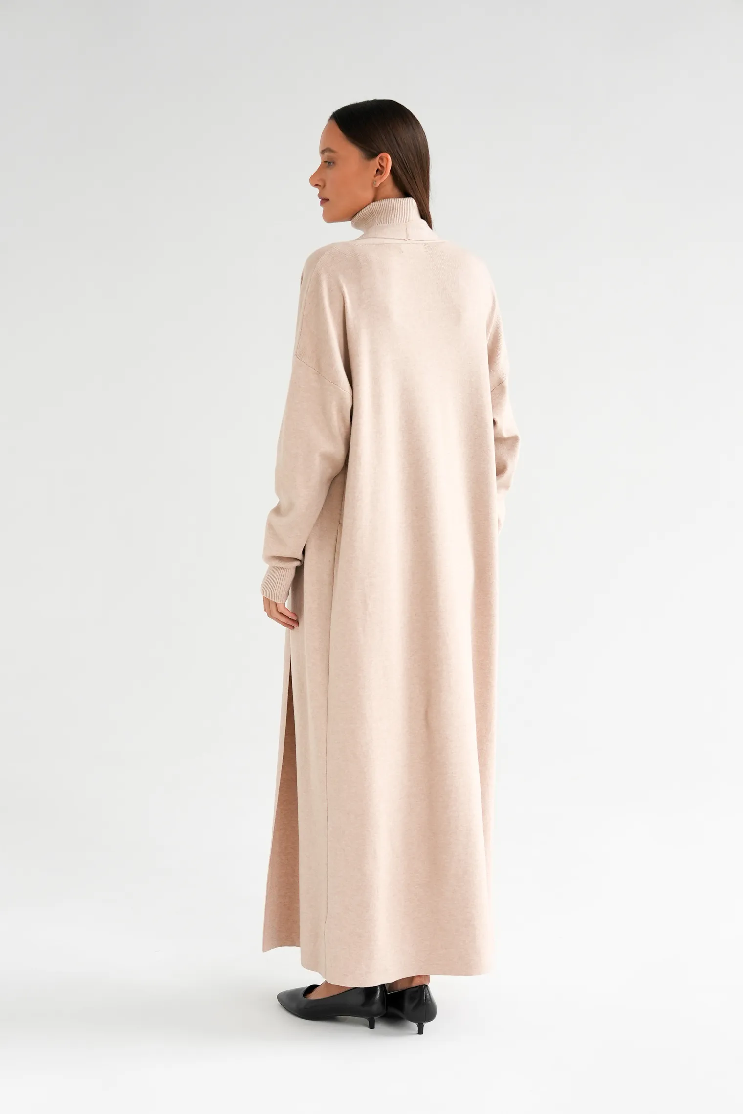 Комплект: платье, кардиган бежевого цвета фото 4