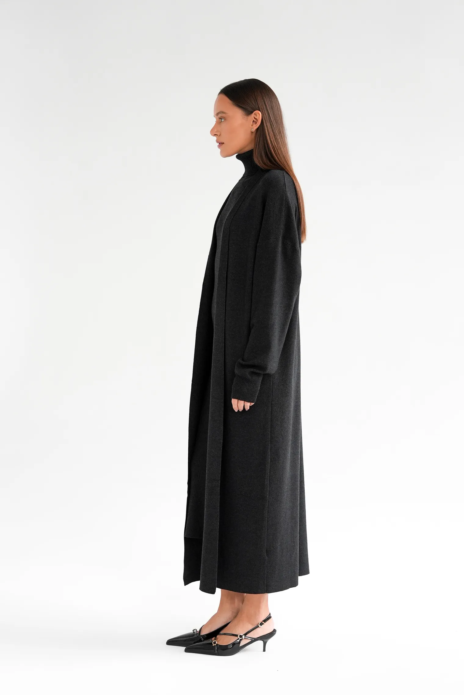 Комплект: платье, кардиган графитового цвета фото 7