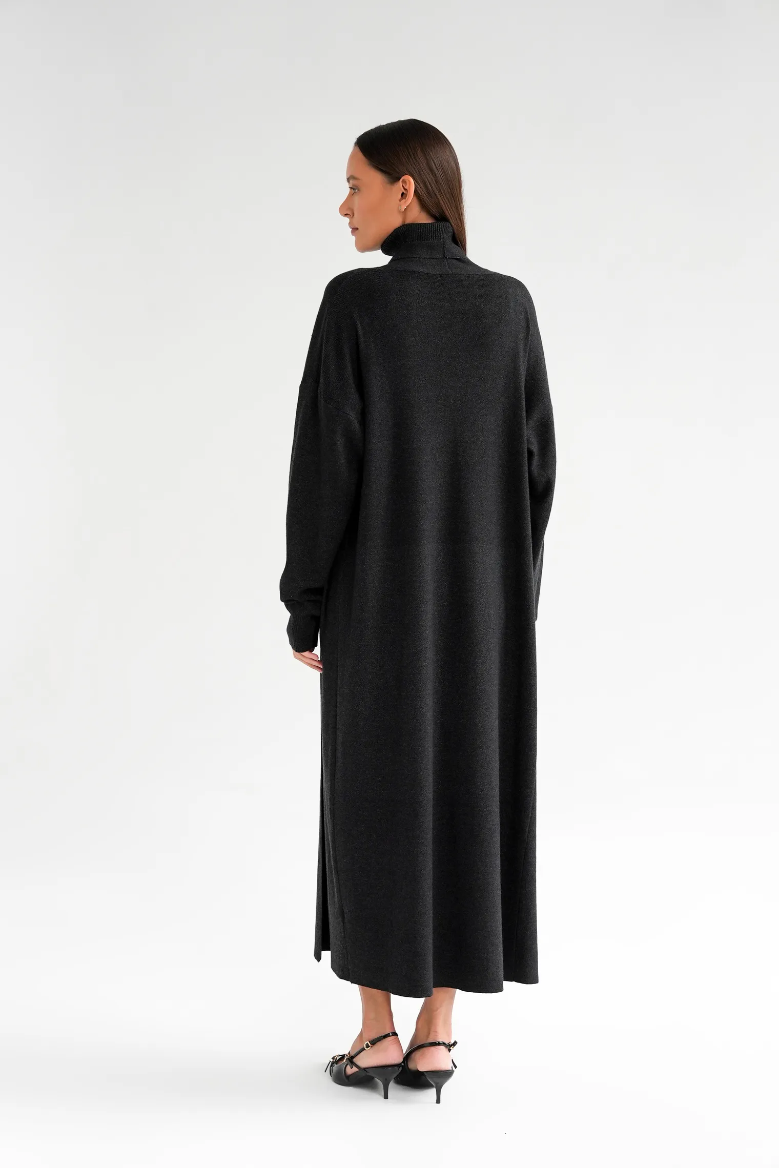 Комплект: платье, кардиган графитового цвета фото 4