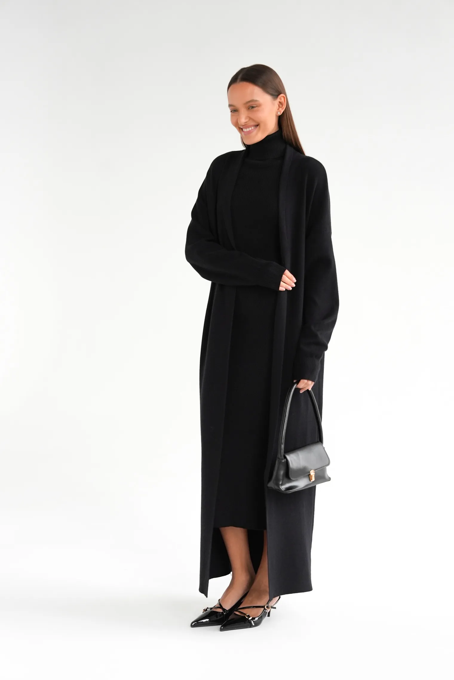 Комплект: платье, кардиган чёрного цвета фото 1