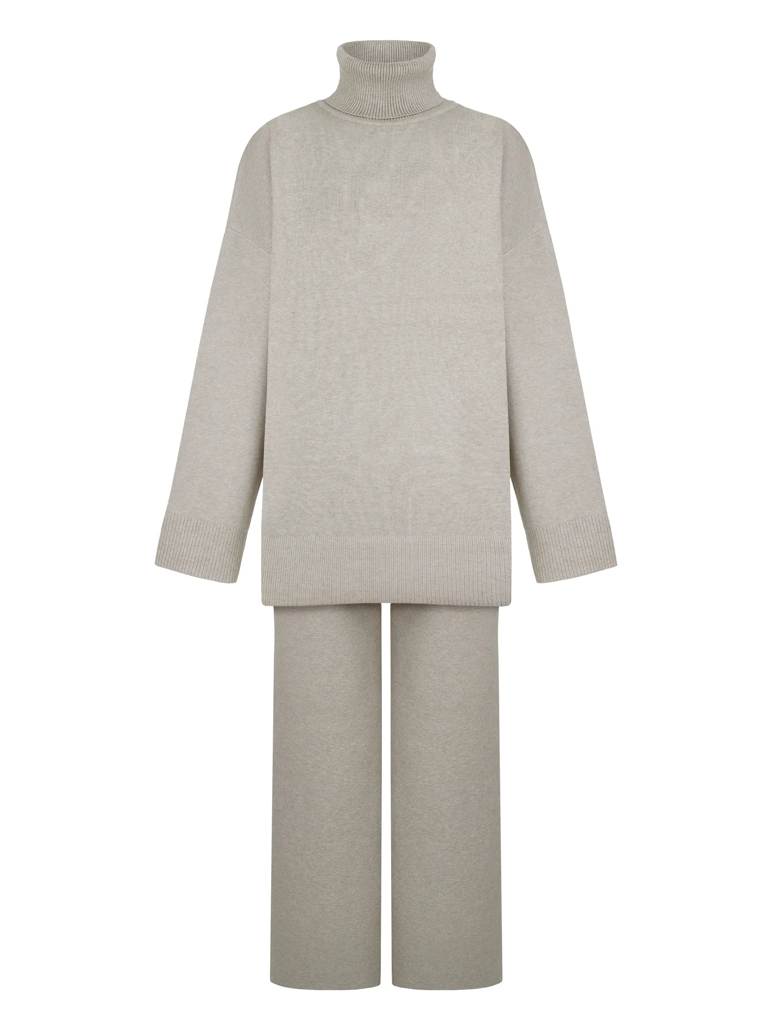 Комплект: джемпер, брюки бежевого цвета фото 9