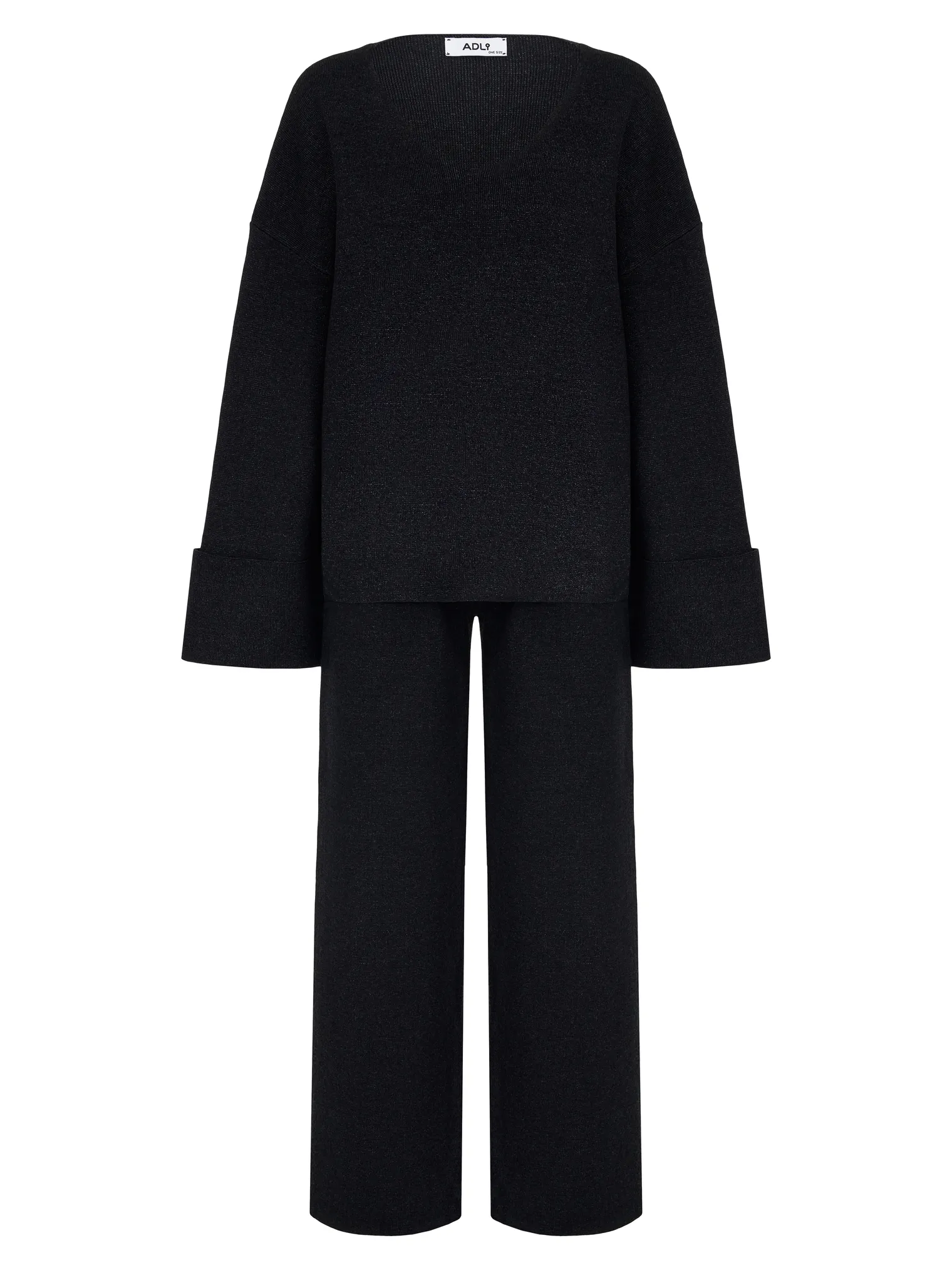 Комплект: джемпер, брюки графитового цвета фото 10