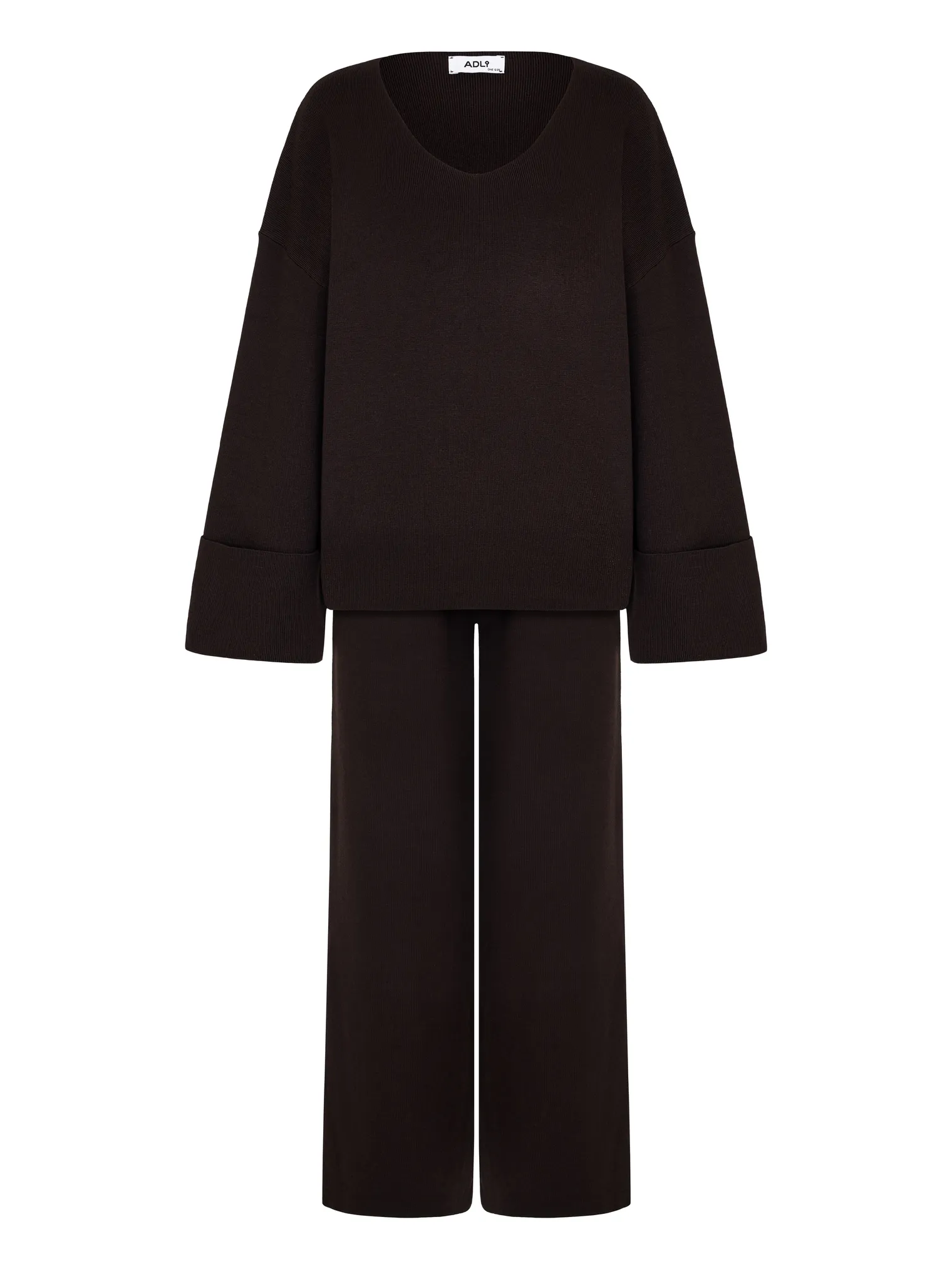 Комплект: джемпер, брюки цвета горький шоколад фото 10