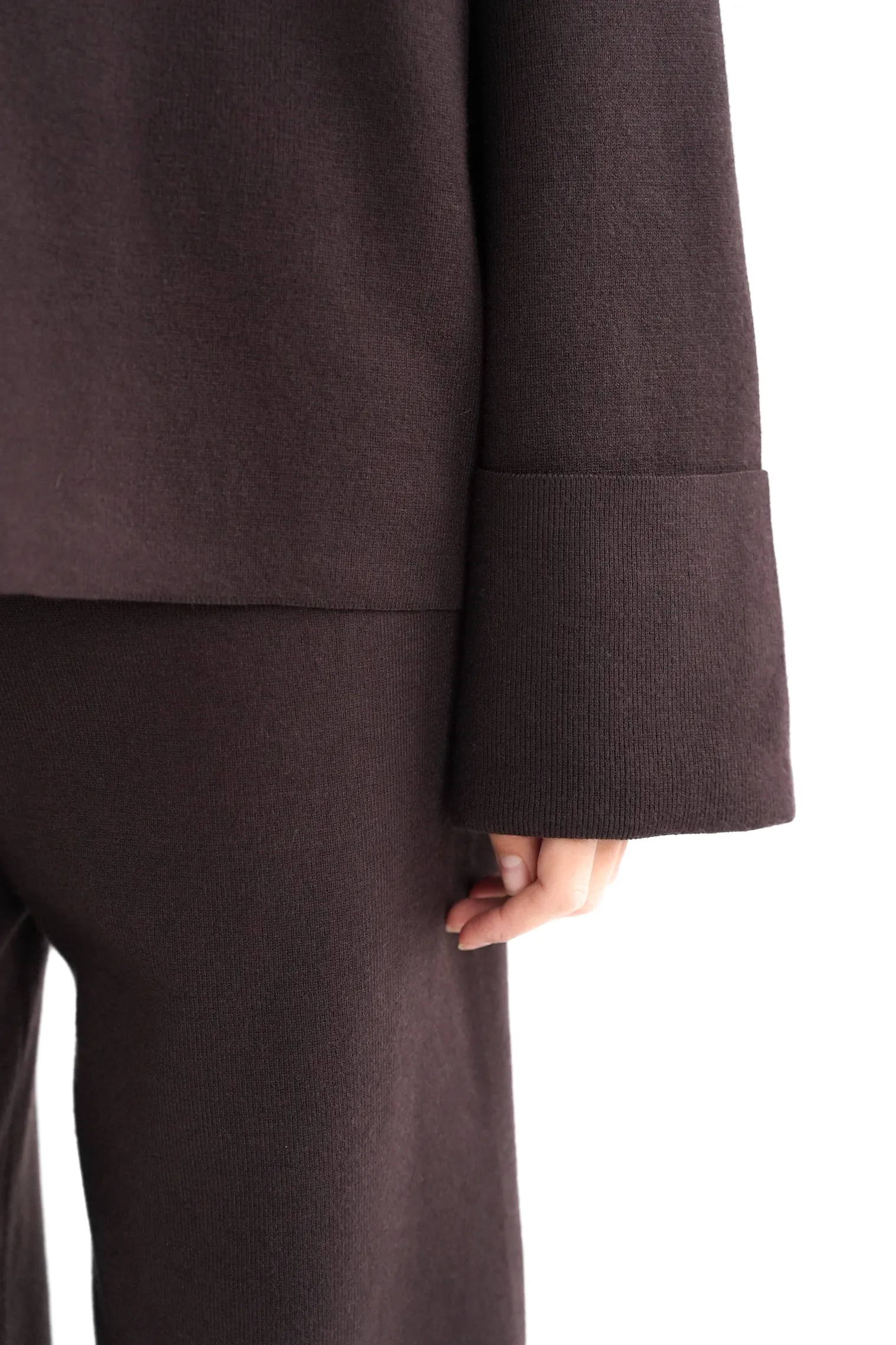 Комплект: джемпер, брюки цвета горький шоколад фото 9