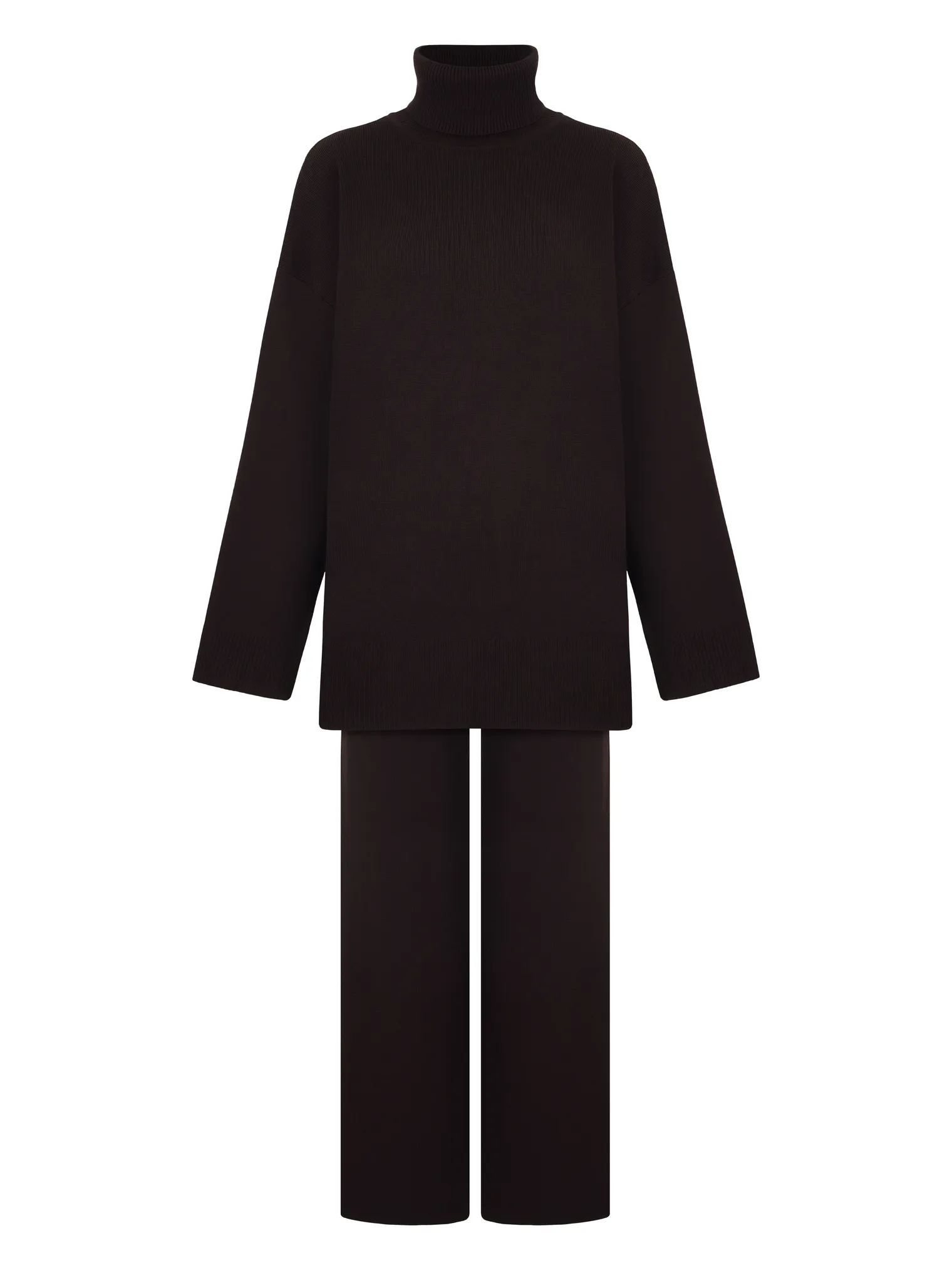 Комплект: джемпер, брюки цвета горький шоколад фото 9