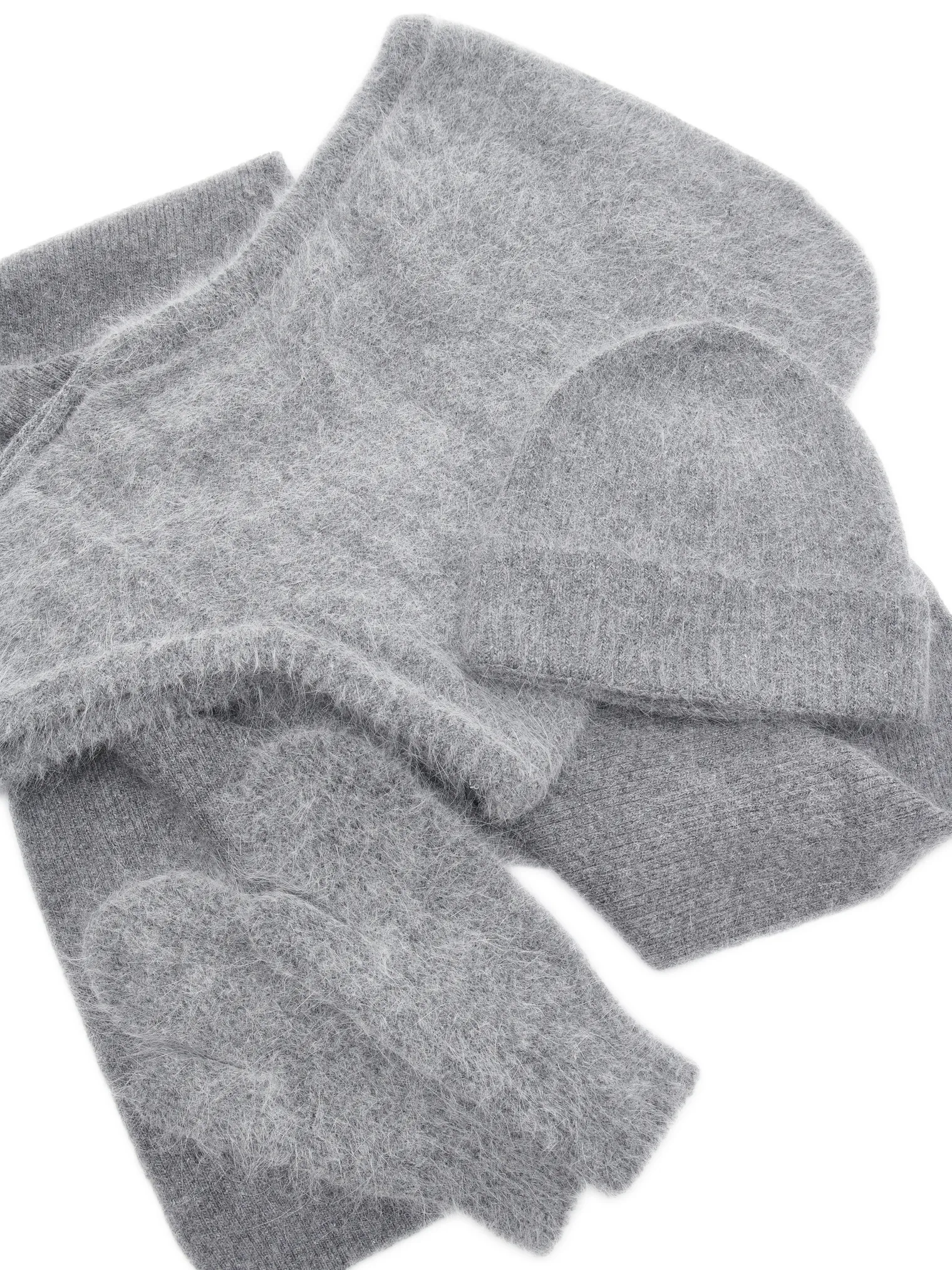 Капор из ангоры пепельного цвета фото 3