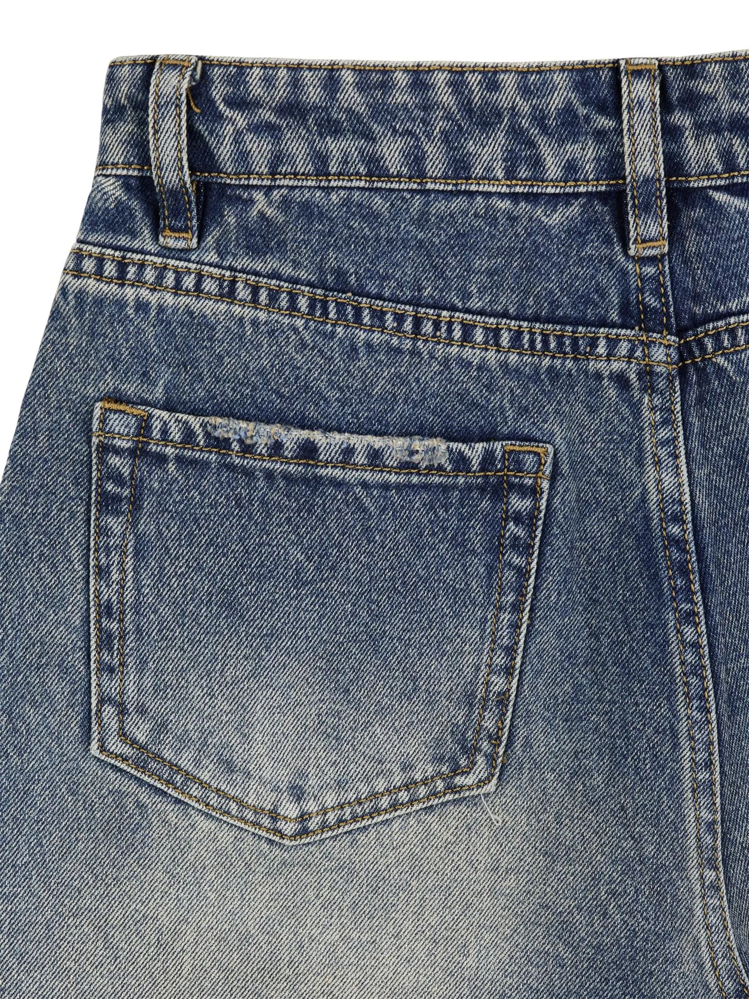 Джинсы свободного кроя в винтажном стиле синего цвета фото 9