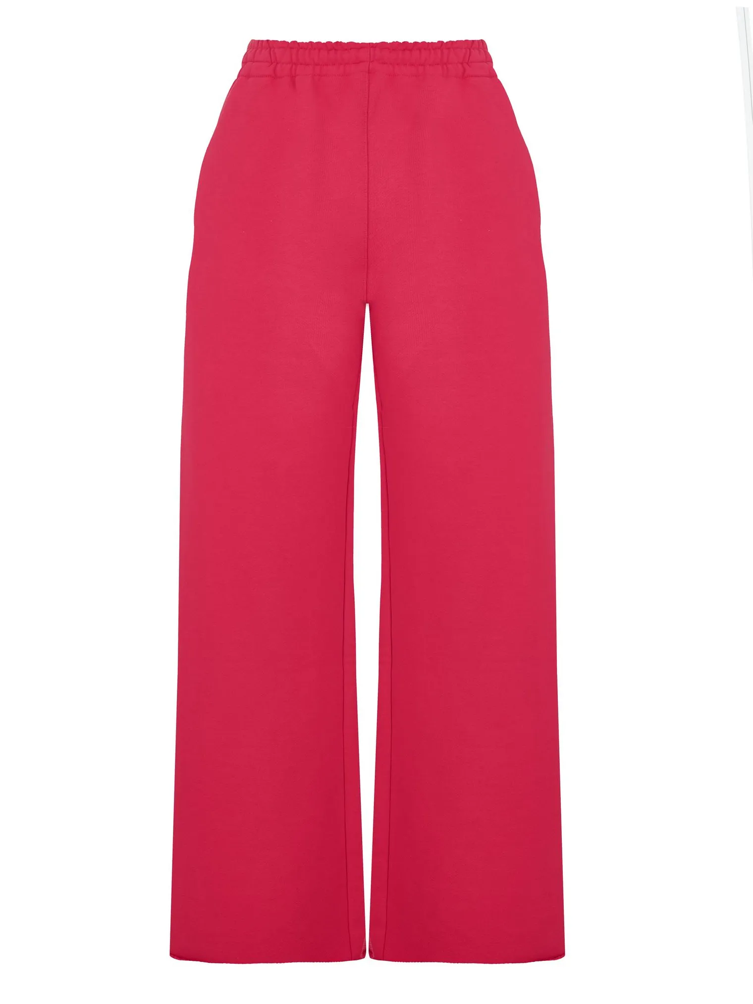 Брюки из плотного хлопка прямого кроя красного цвета фото 8